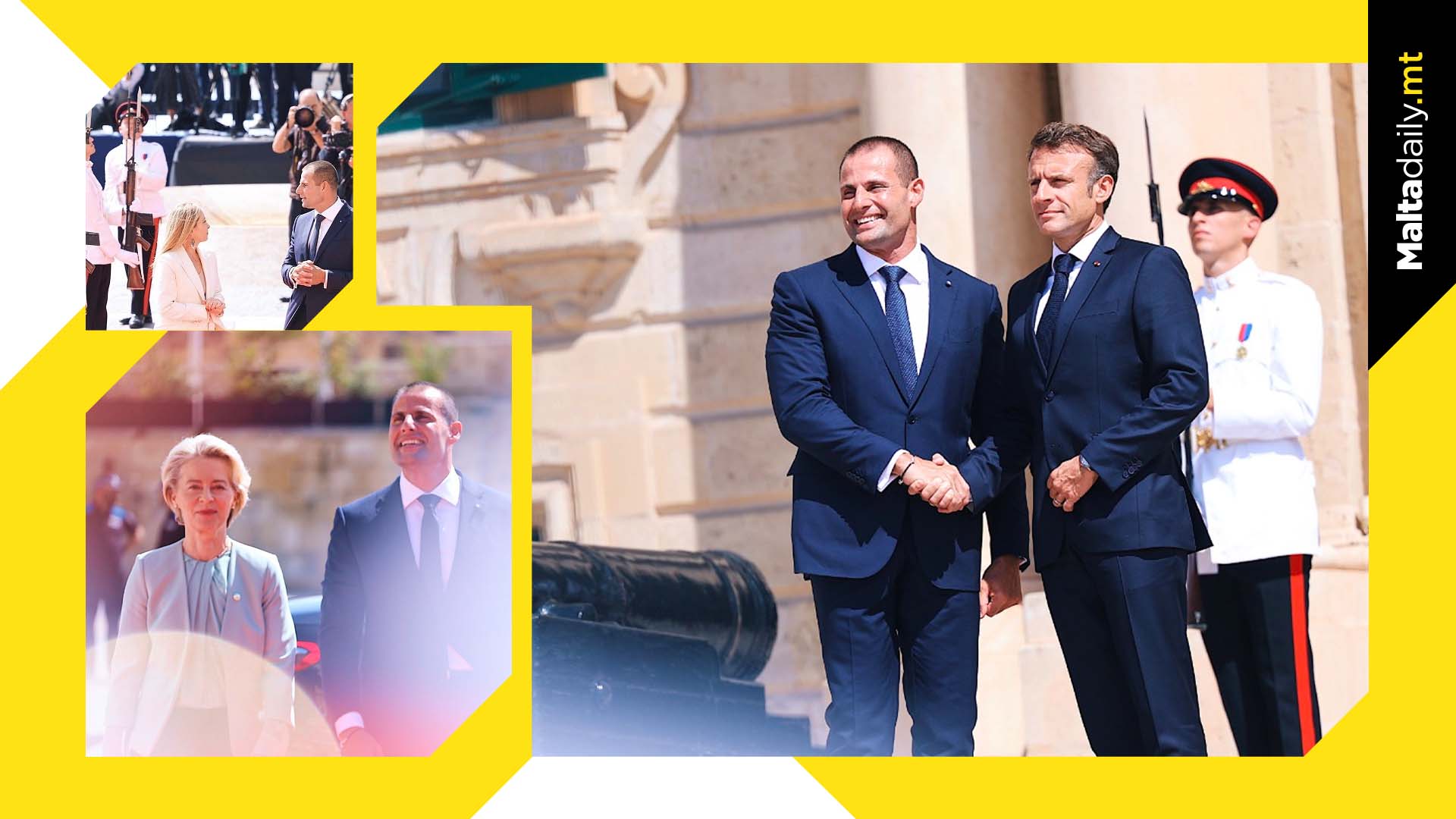 Robert Abela Greets World Leaders At Castille For MED9 Summit