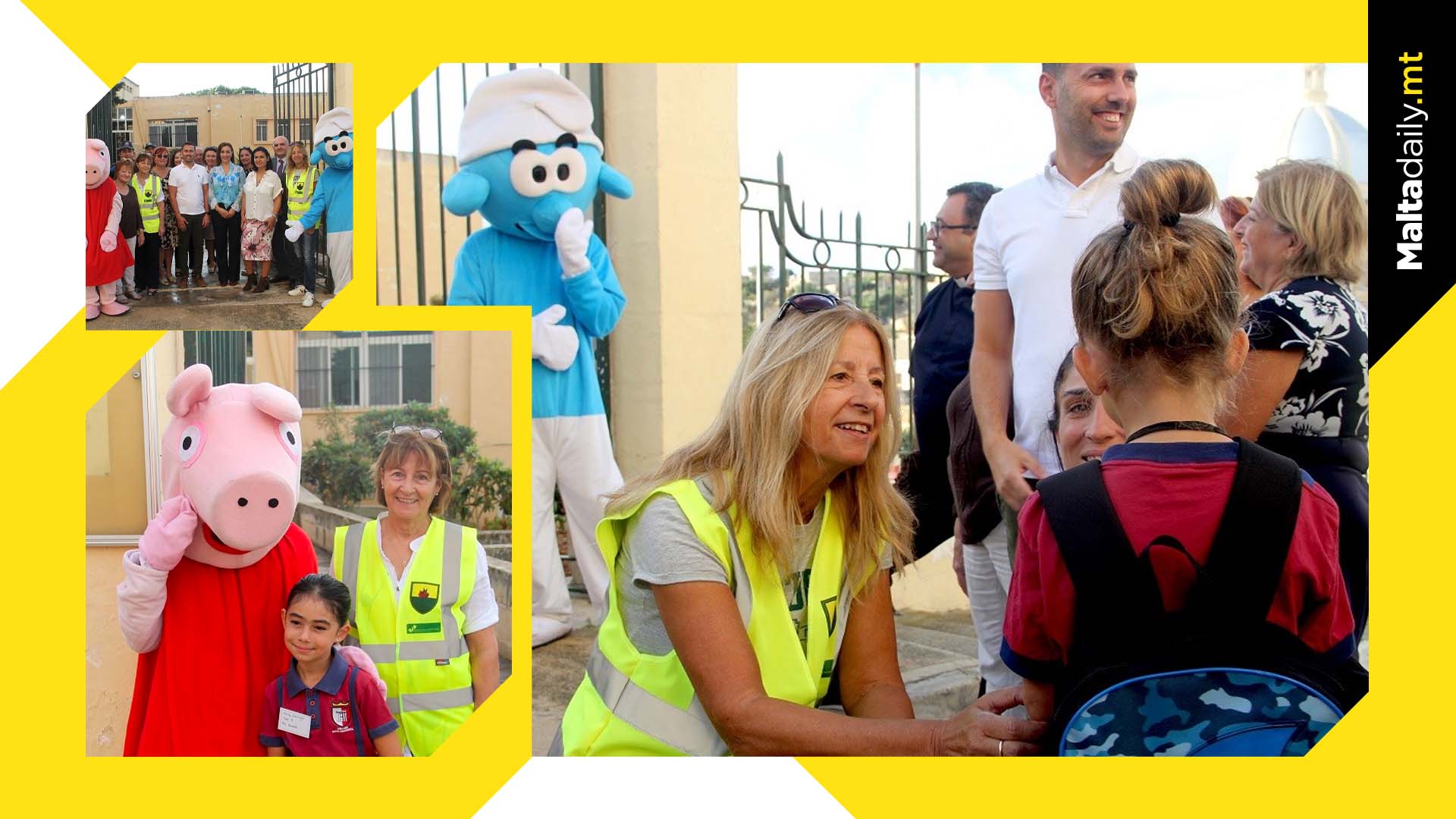 ‘School Grannies’ Greet Kids Returning To School In Kalkara