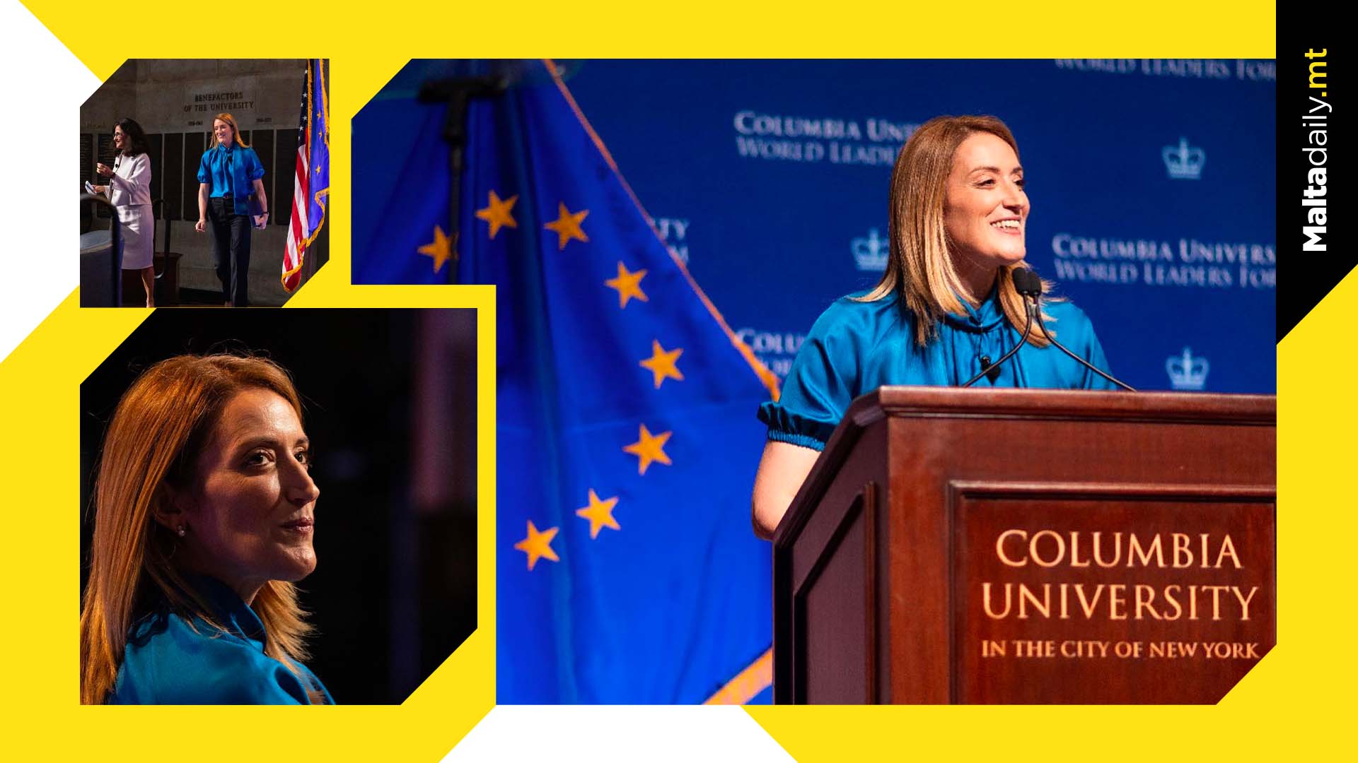 Metsola Addresses World Leaders Forum By Columbia University