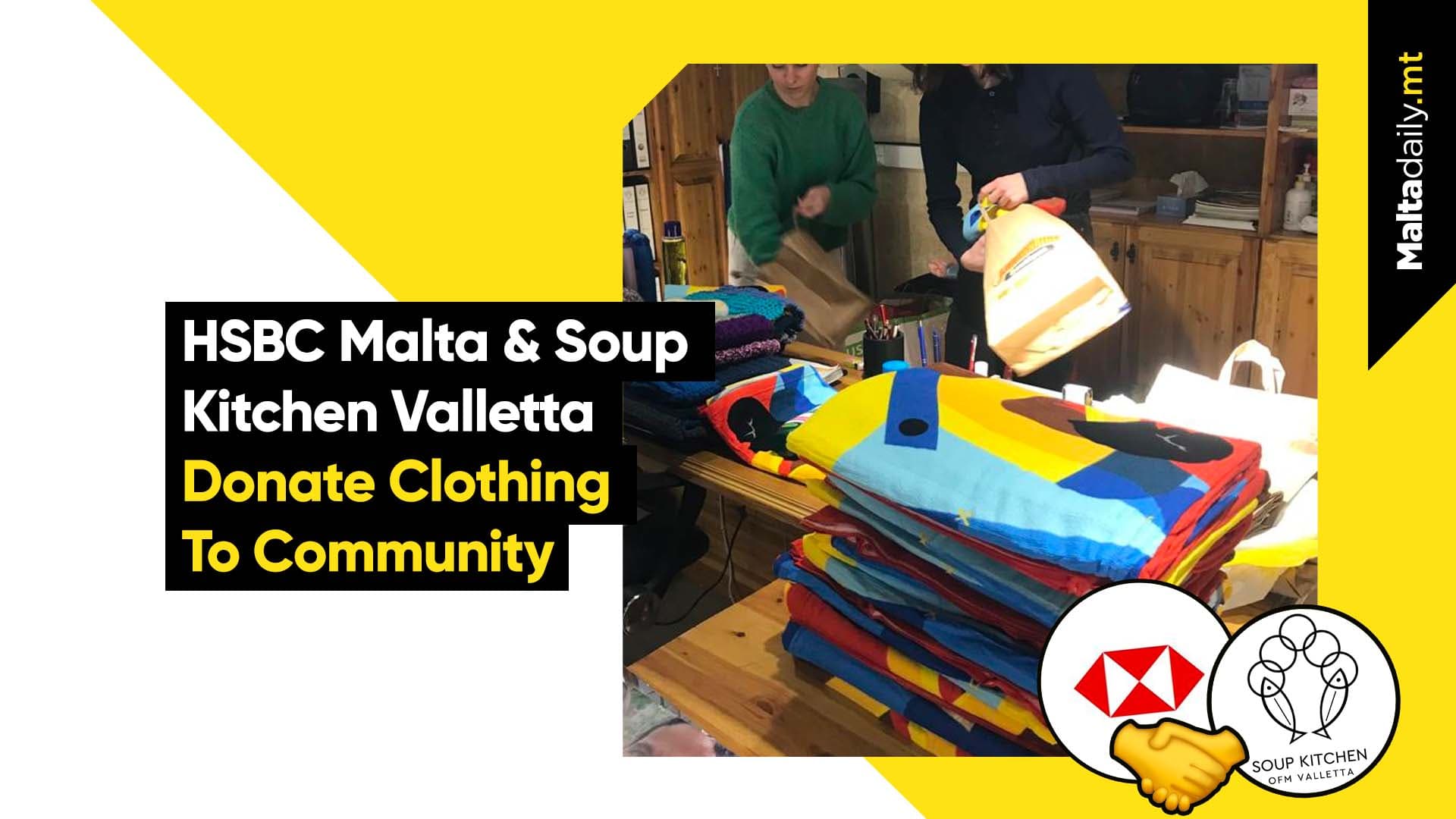 HSBC Malta & Soup Kitchen Valletta Donate Clothing To Community