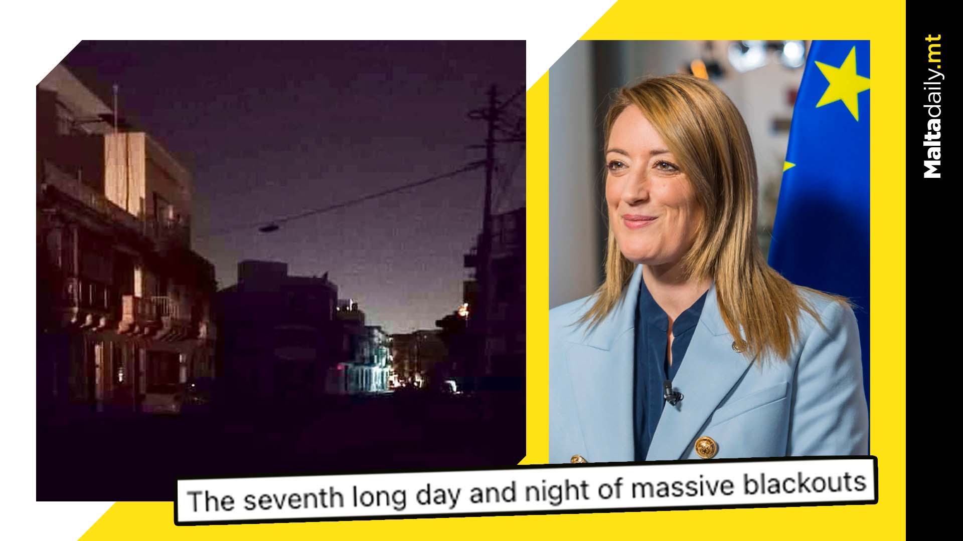 Roberta Metsola Addresses 7 Days & Nights Of Power Cuts