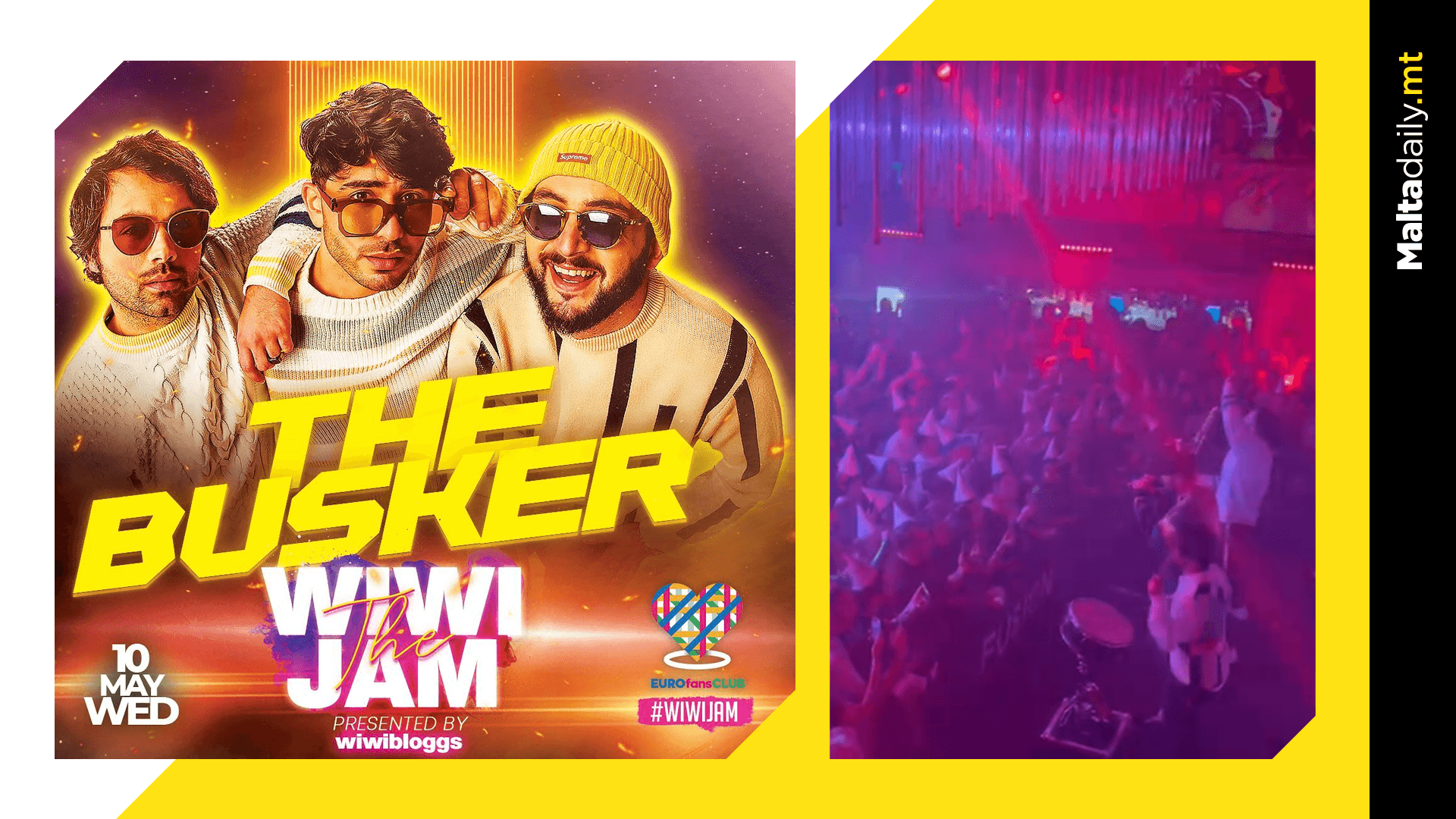 Eurovision fans sing along with the Busker at Wiwi Jam