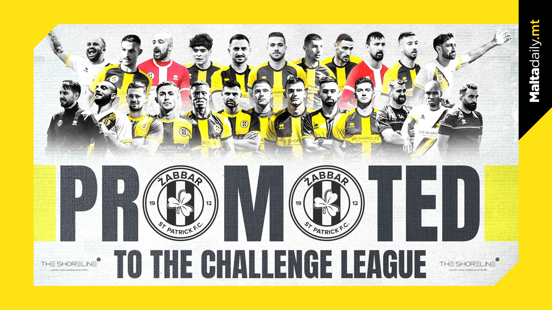 Zabbar St. Patrick celebrate after promotion to Challenge League