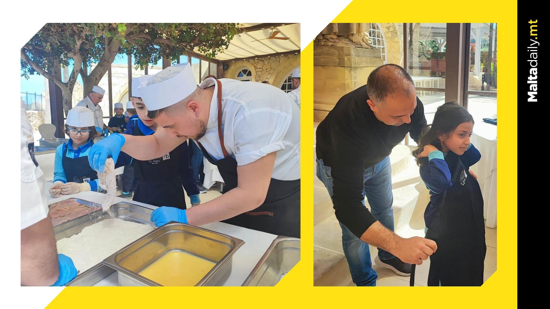 Ta’ Frenċ Restaurant teaching dining etiquette to young students in Gozo