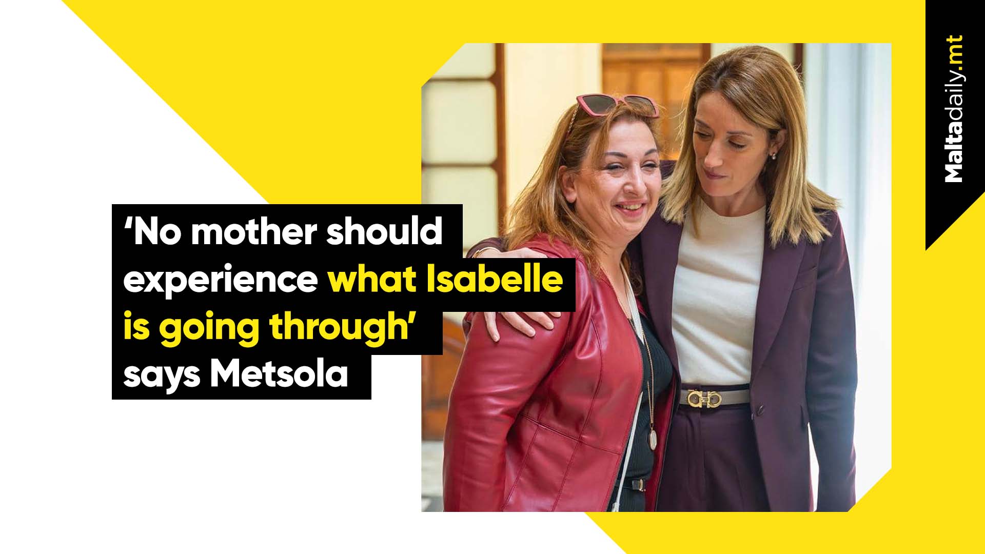 Roberta Metsola meets Jean Paul Sofia’s mother Isabelle