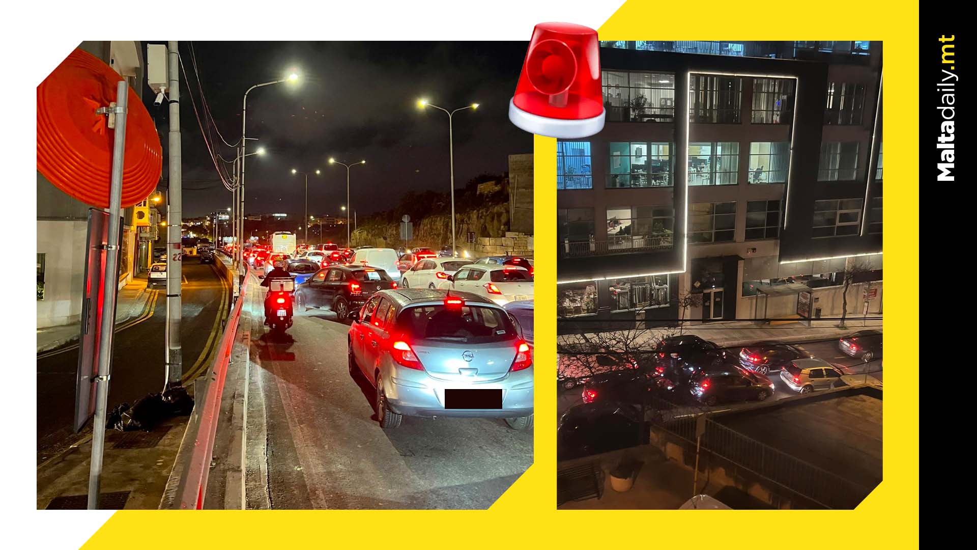 Heavy traffic reported yesterday: 2 hour commuting times