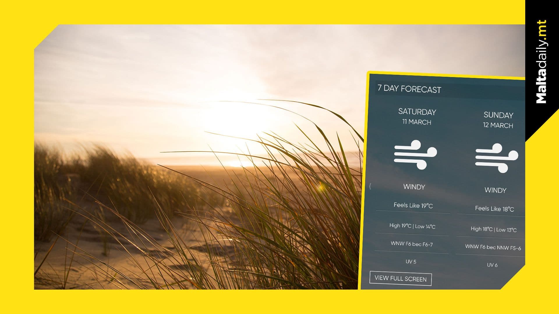 Strong winds of up to Force 8 to hit the Maltese Islands on Saturday & Sunday