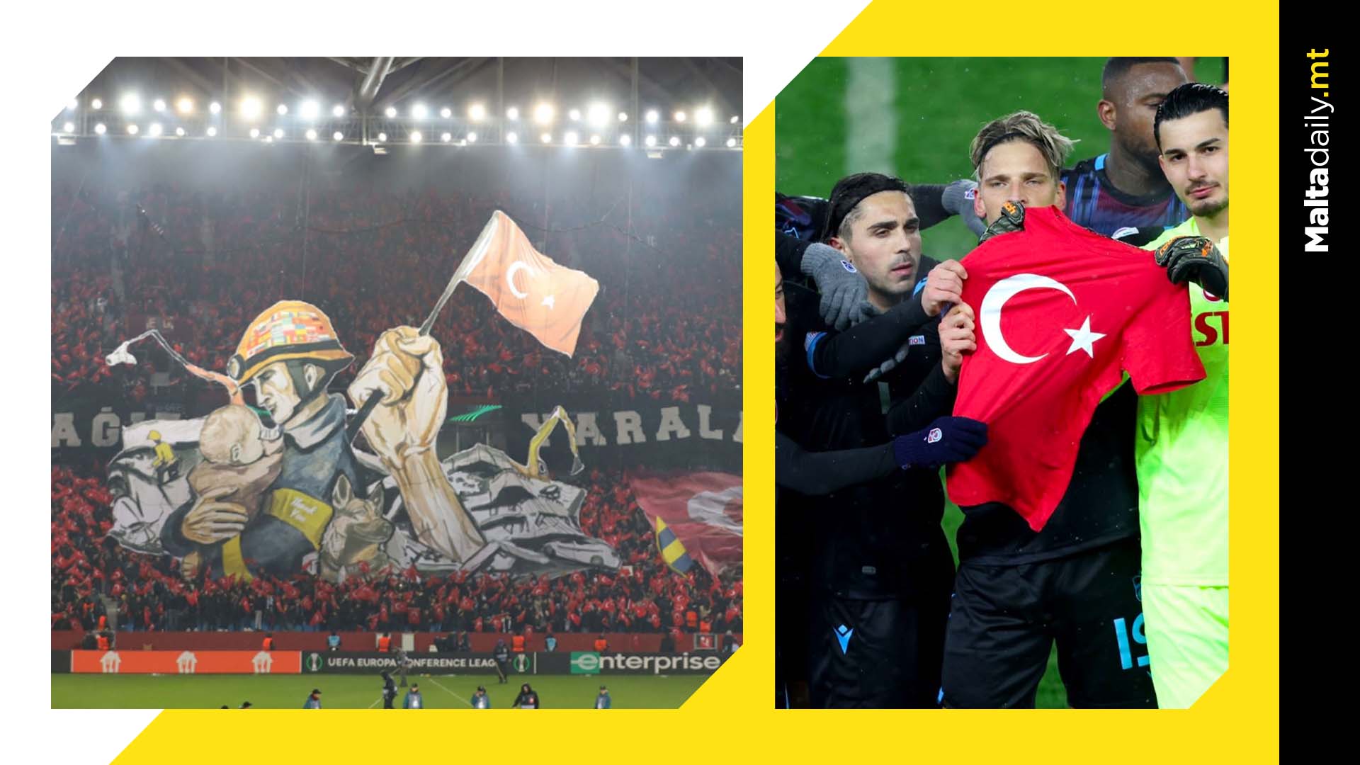 Trabzonspor fans pay tribute to earthquake responders with tifo