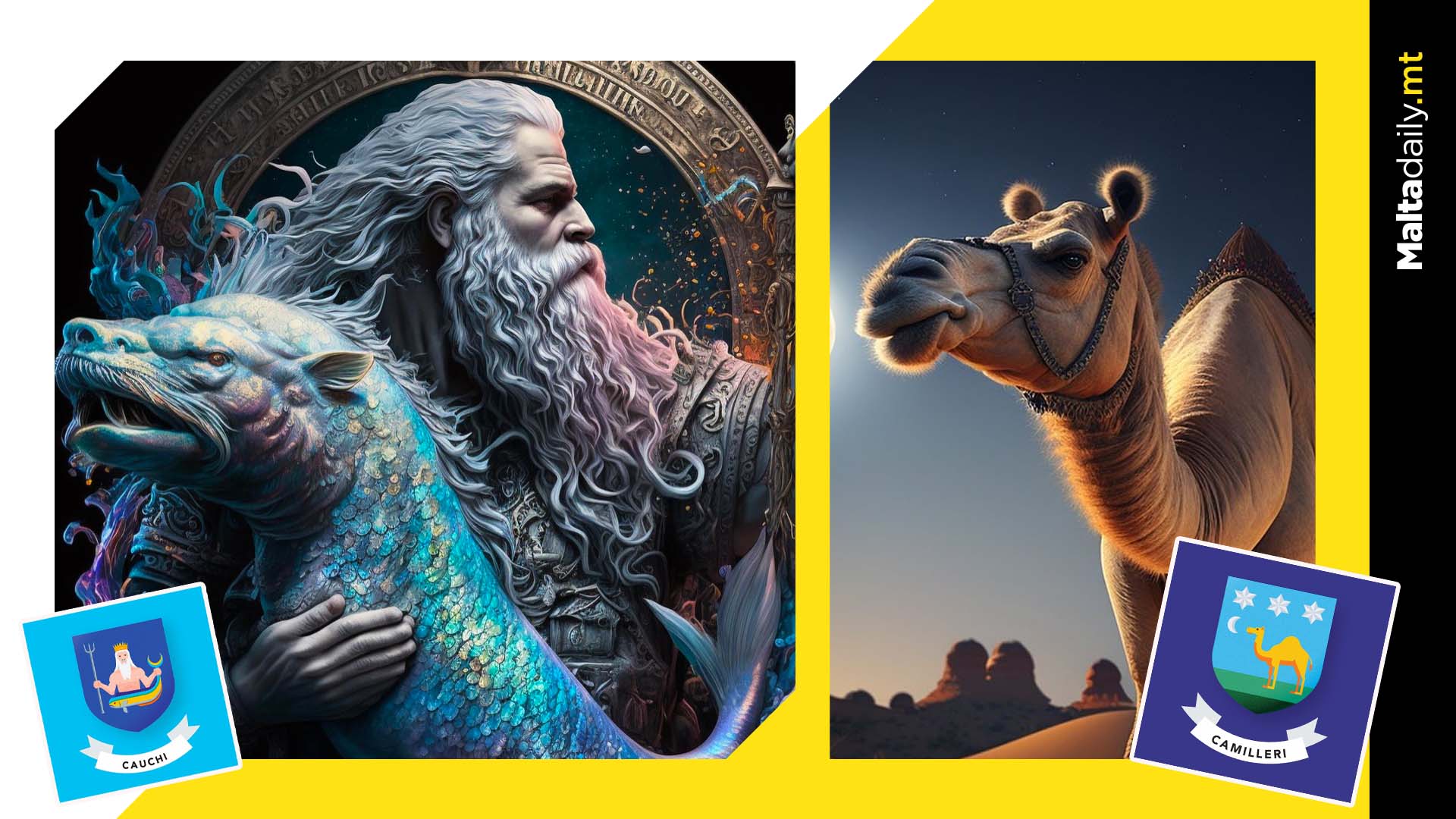 Maltese surname coats of arms turned into AI portraits