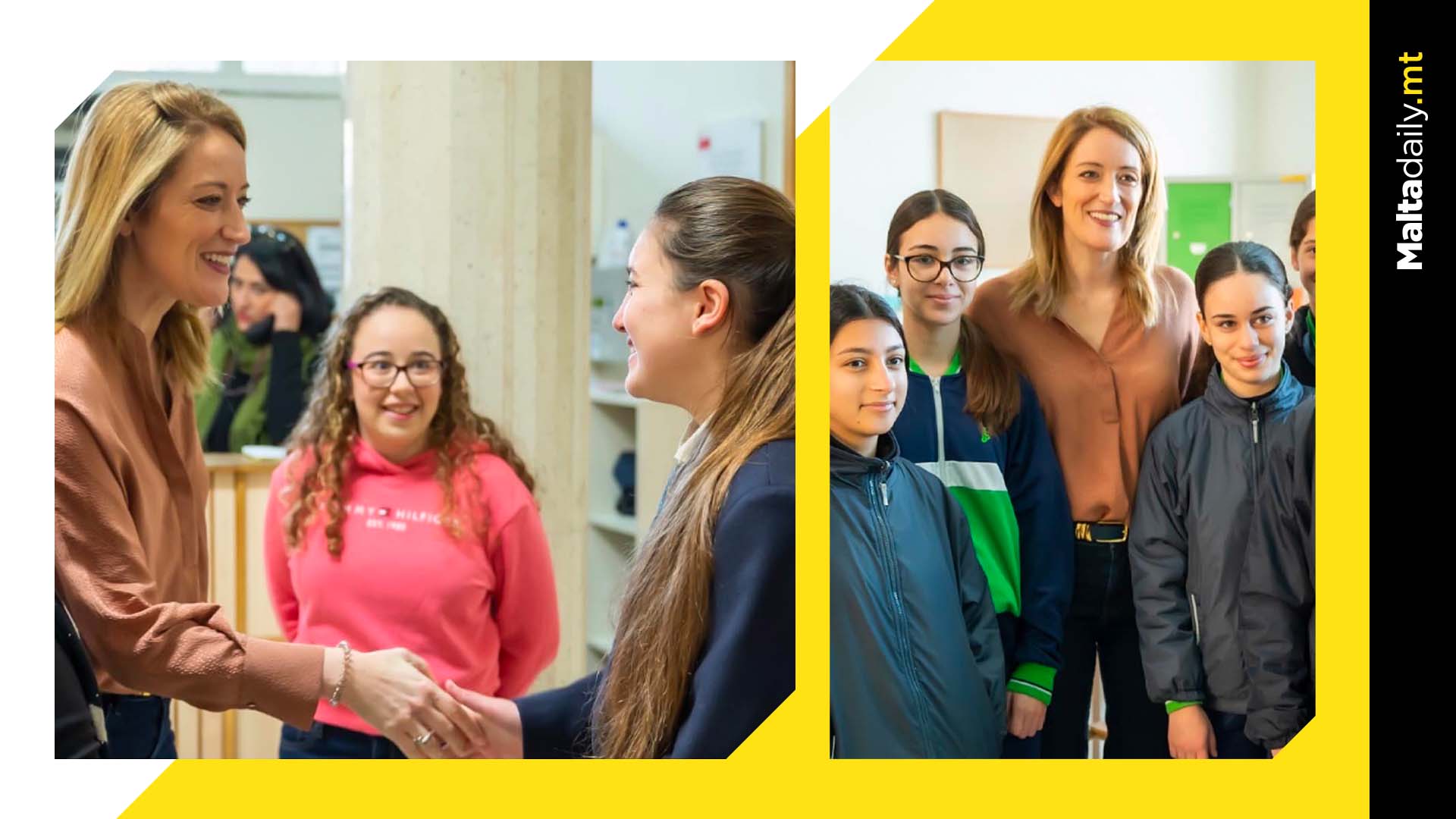 Metsola motivates Maltese female students to get involved as leaders