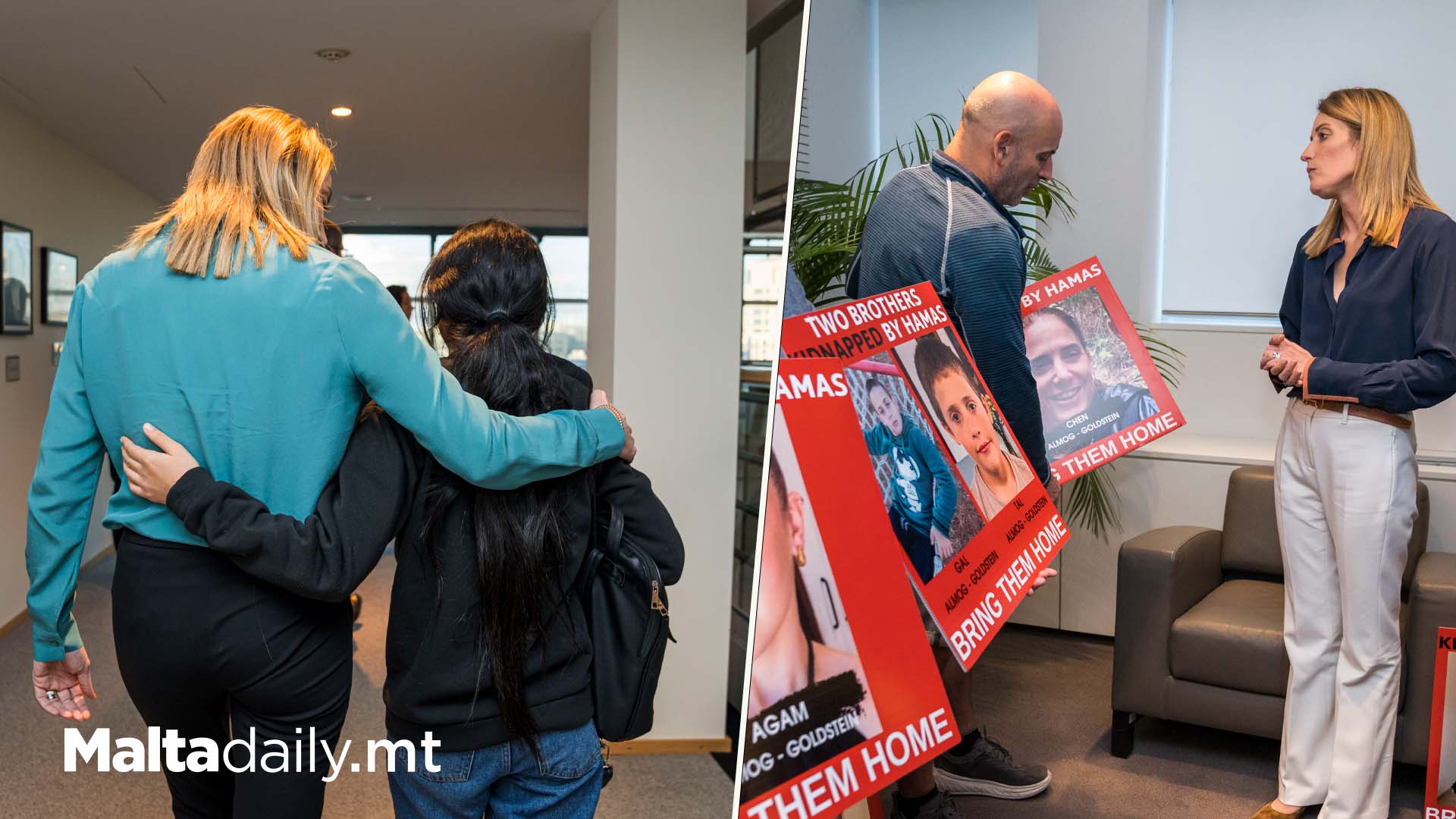 Metsola Meets Families Of Gaza Victims And Hamas Hostages