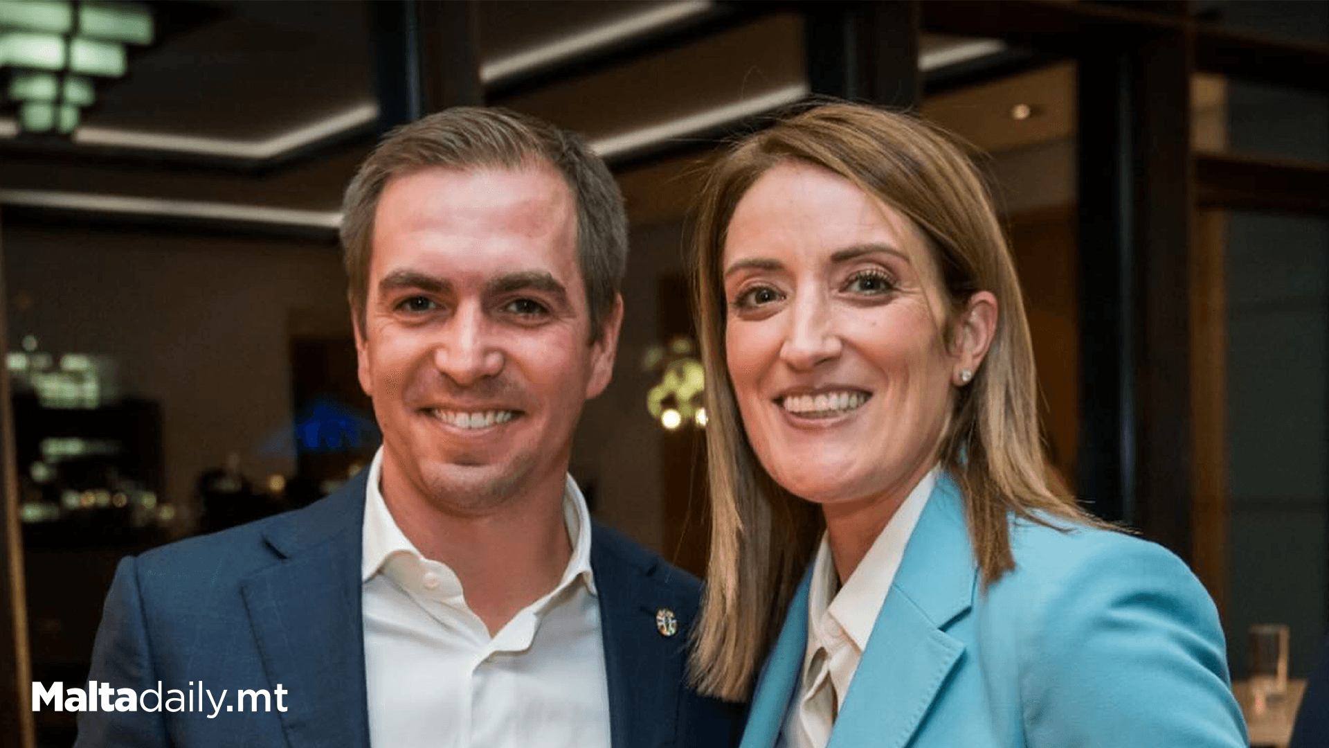 Roberta Metsola Meets German Football Legend Philipp Lahm