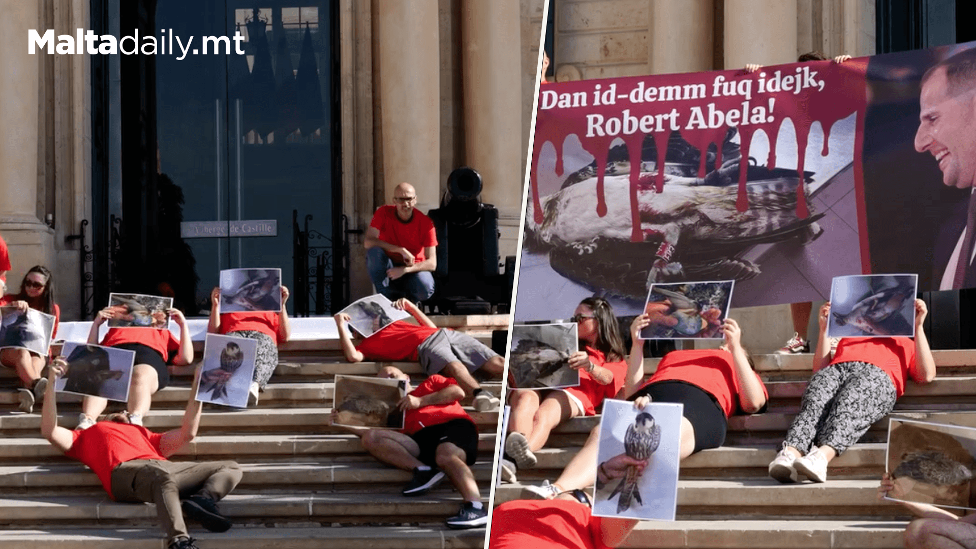 Birdlife Malta Protest Illegal Hunting On Castille Steps