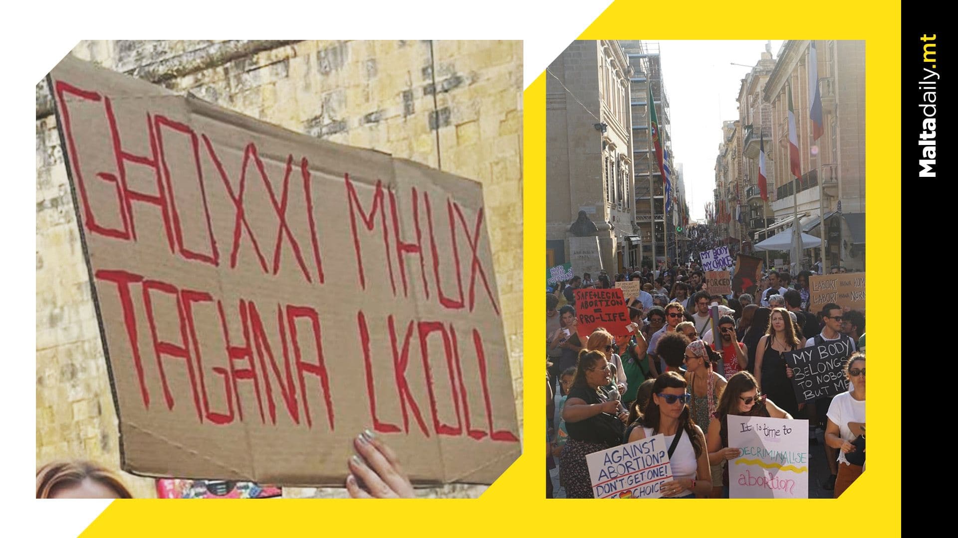 Crowds March in Valletta Calling for ‘Safe, Legal Abortion’