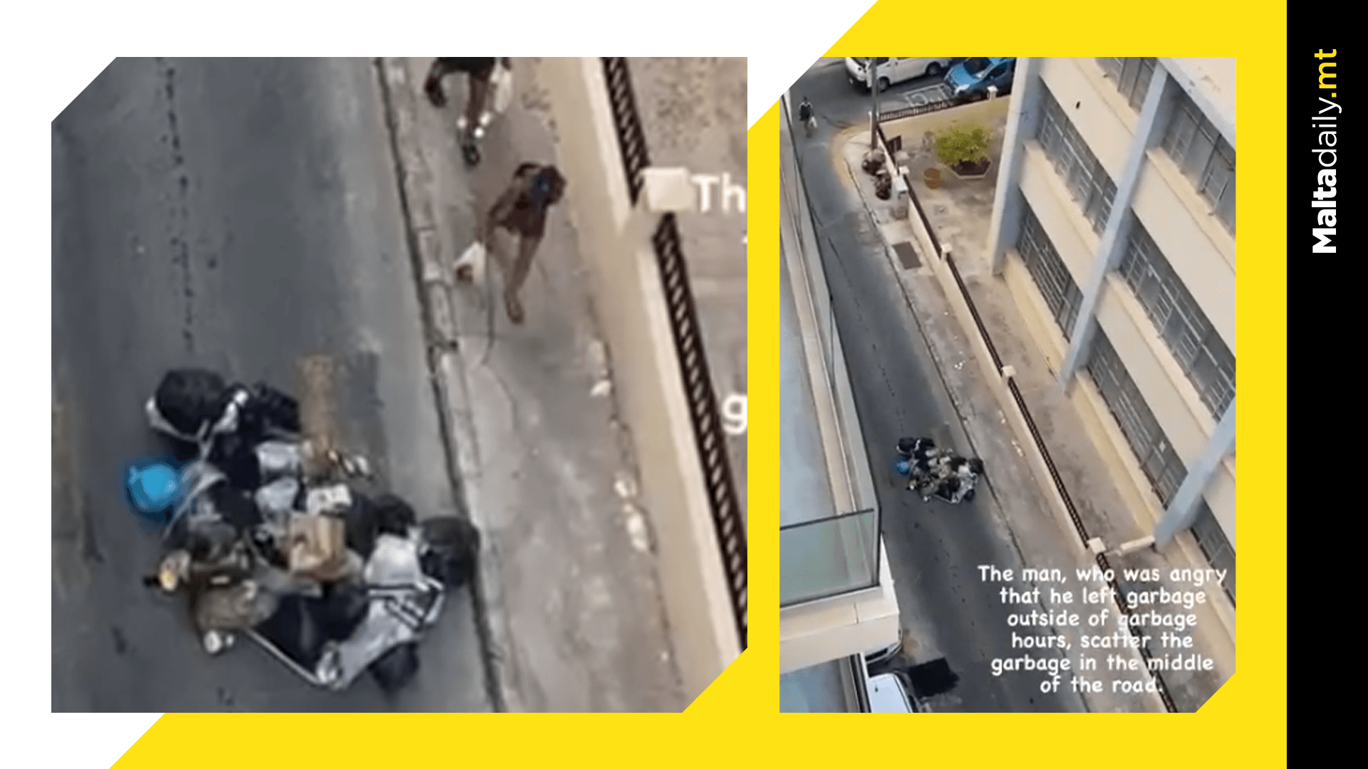 Garbage Scattered In Middle Of Sliema Road