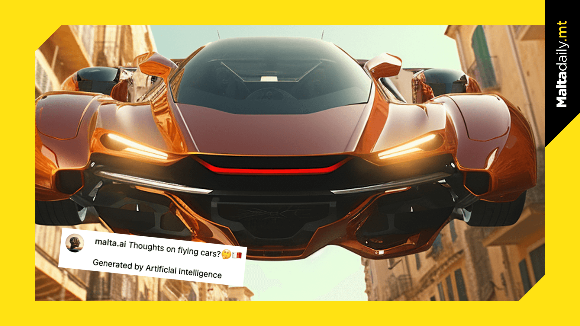 AI Imagines Flying Cars in Malta: A Glimpse into a Traffic-Free Future