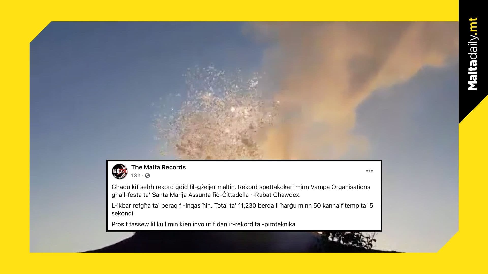 A National Record-Breaking Moment Of Pyrotechnics Display Caught On Camera