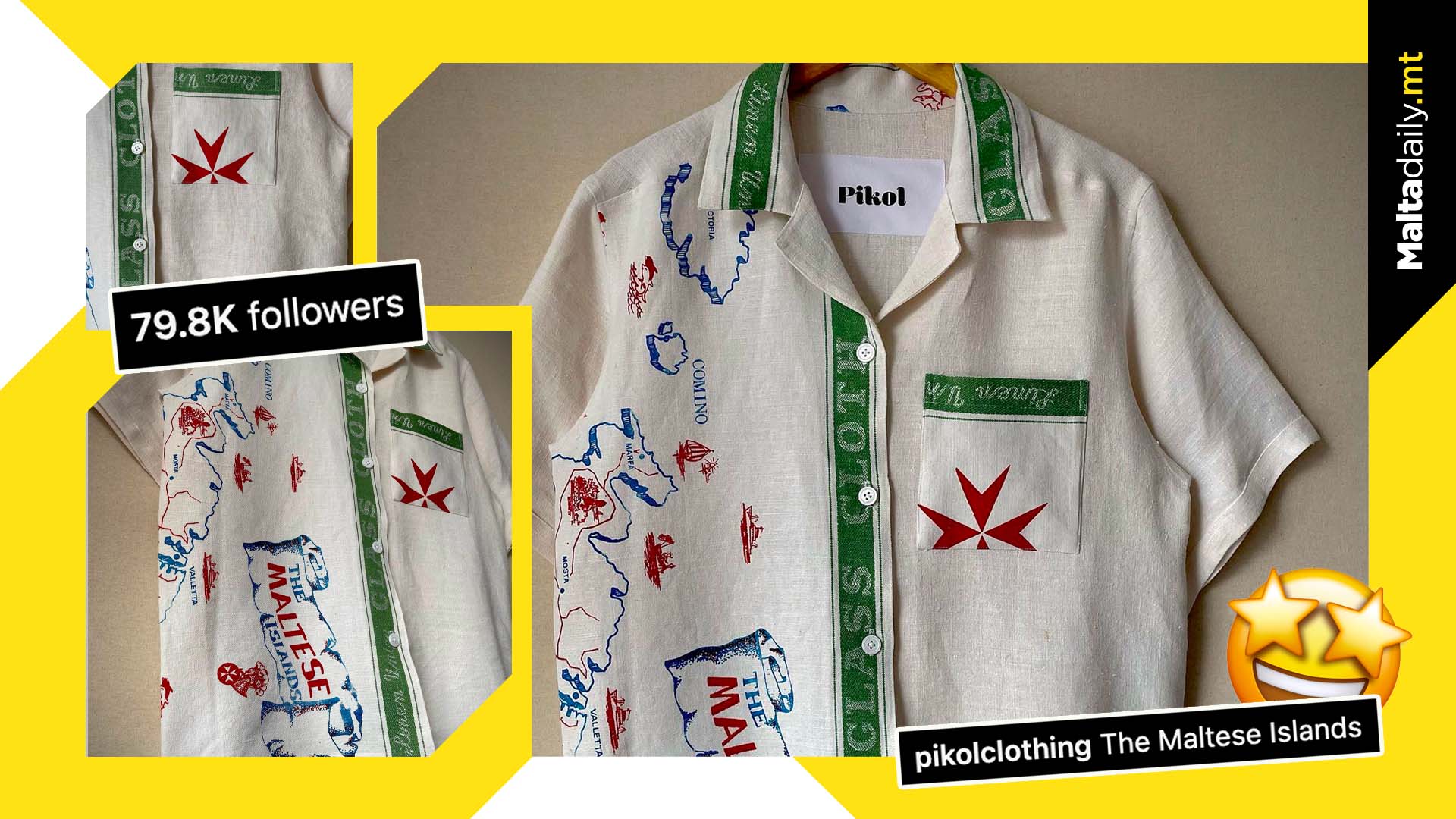 Maltese Vintage Souvenir Cloth Repurposed Into Shirt