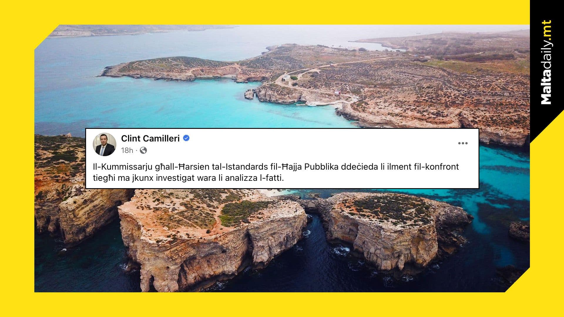 Gozo Minister Clint Camilleri Cleared of Ethics Breach Allegations