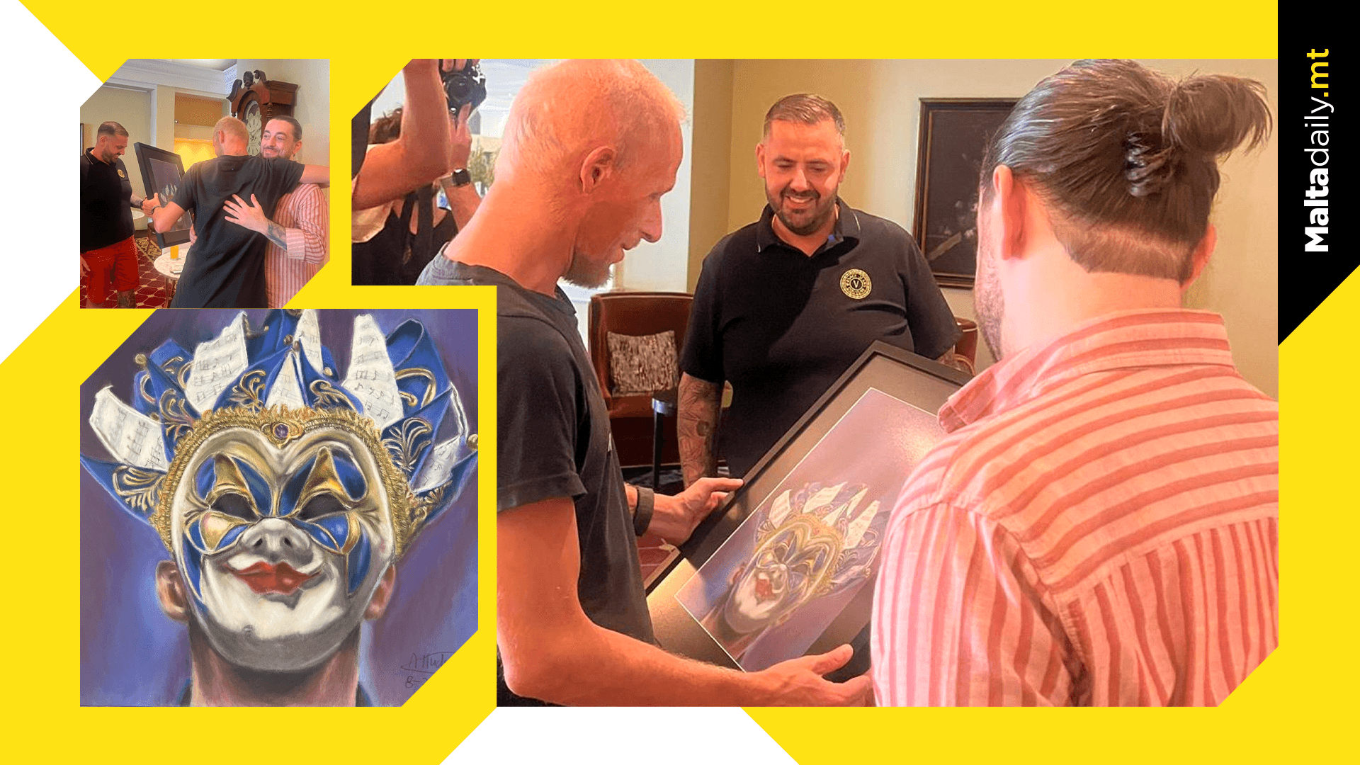 Local Artist Presents Painting To DJ Boris Brejcha