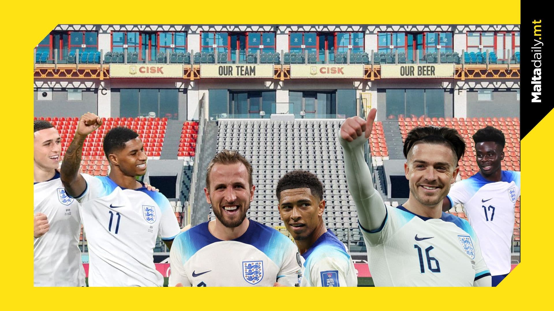 Kane, Rashford, Foden, Saka, Bellingham, Grealish; All coming to Malta in june