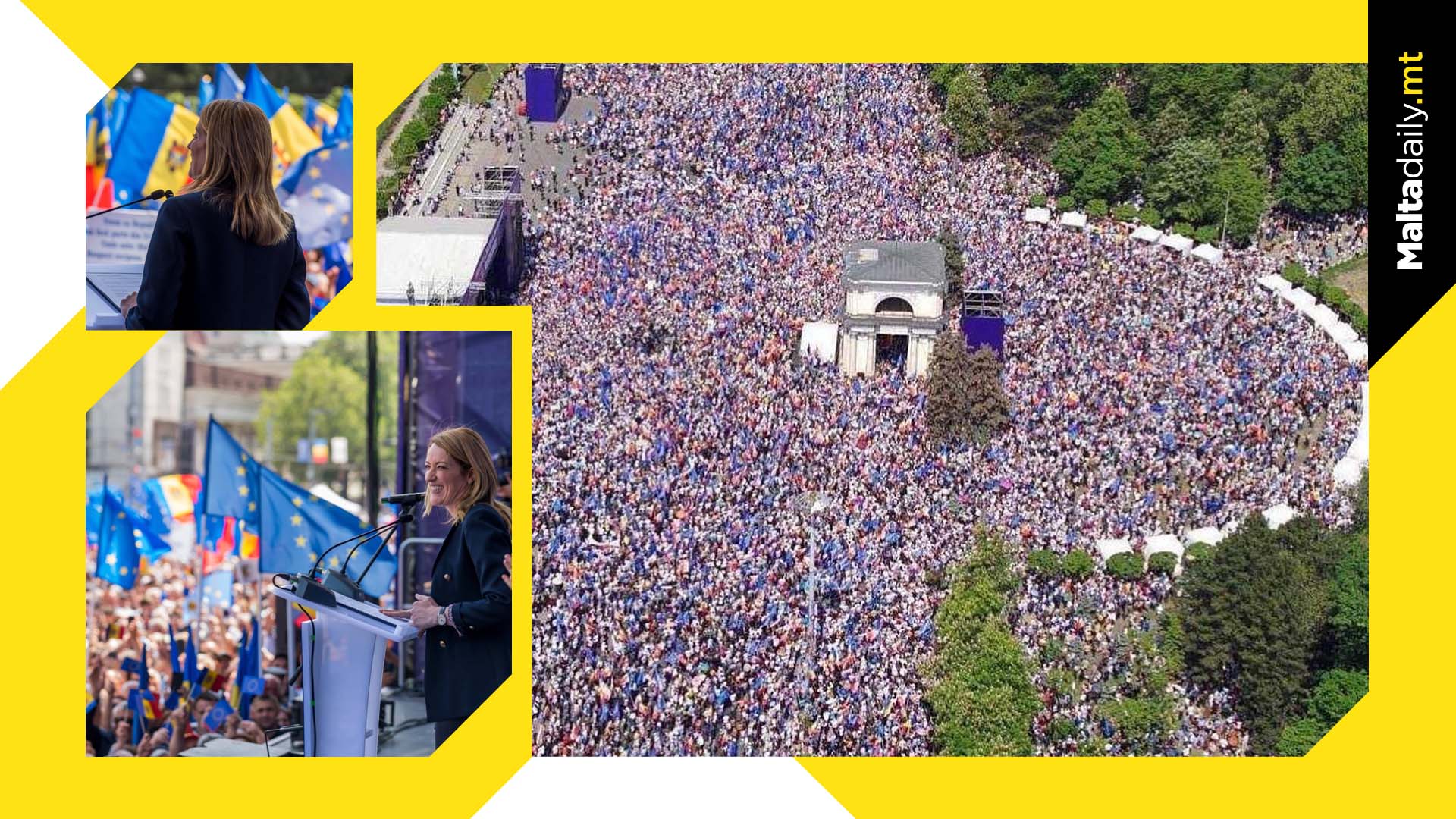 Over 75,000 turn up for Metsola’s Moldova speech
