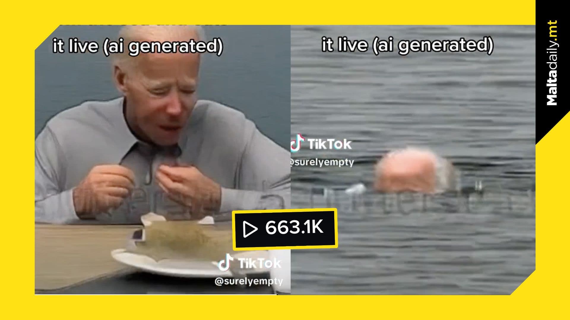 Maltese creator goes viral after creating AI-generated clip of Joe Biden catching & eating fish