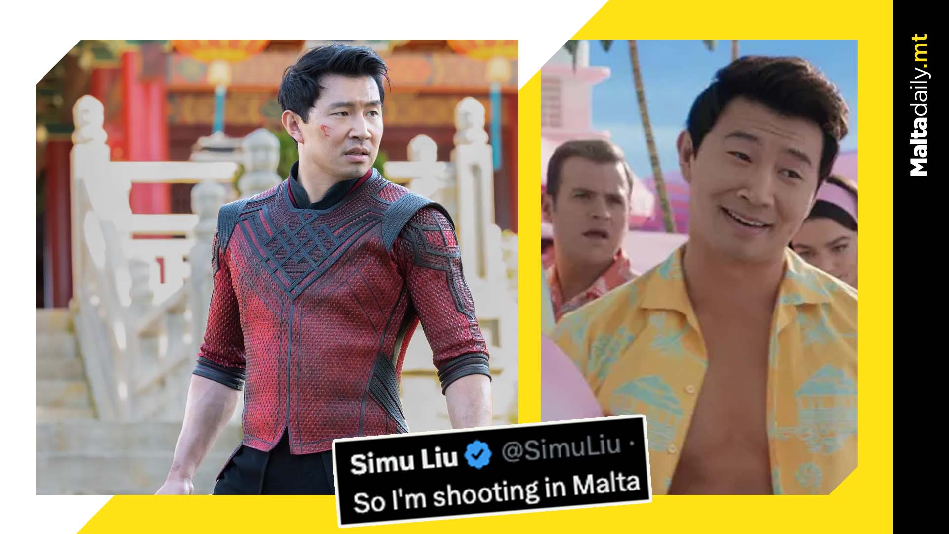 Marvel & Barbie actor Simu Liu currently filming in Malta