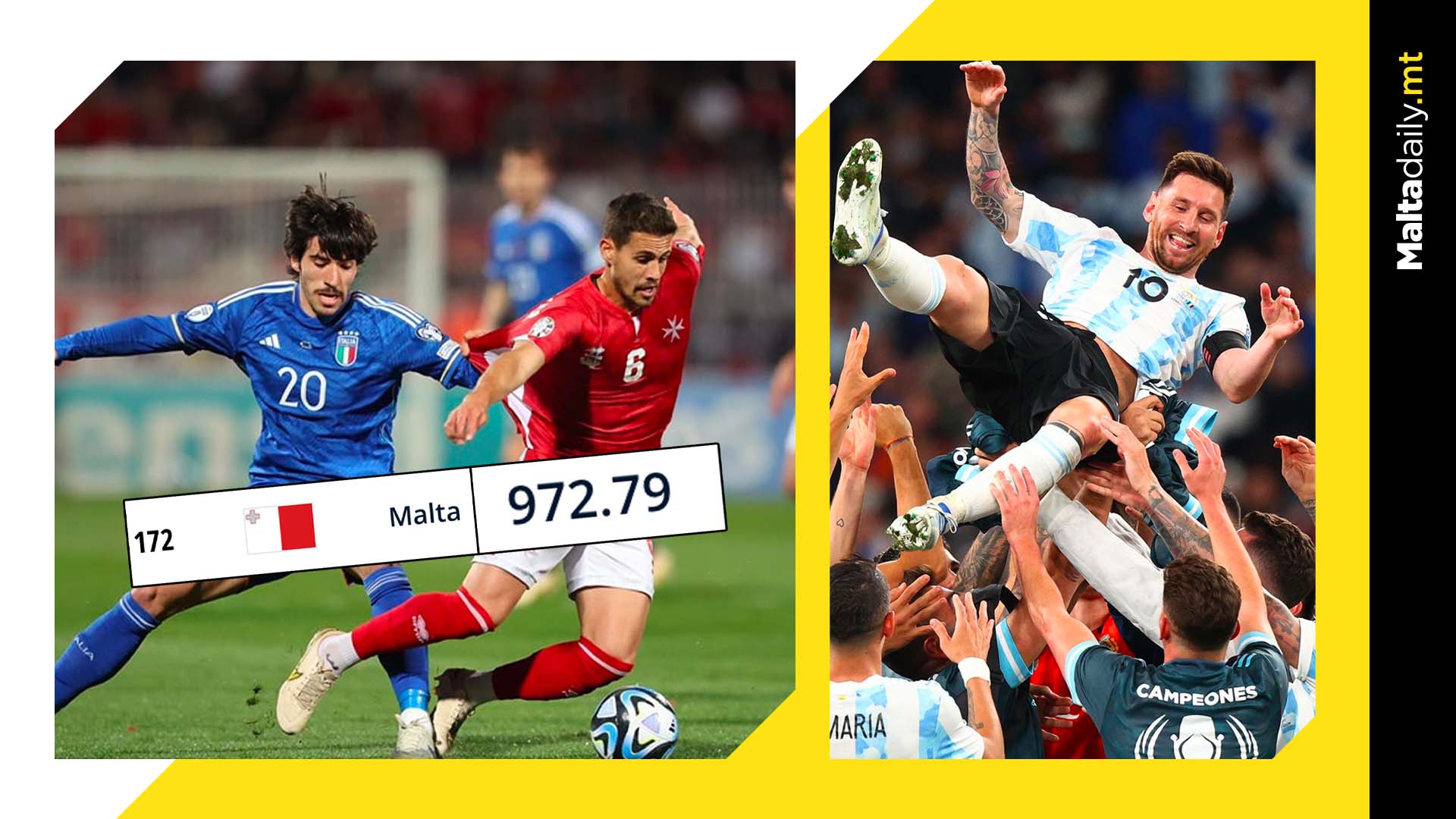 Malta’s football team drops 5 places to 172 in FIFA rankings