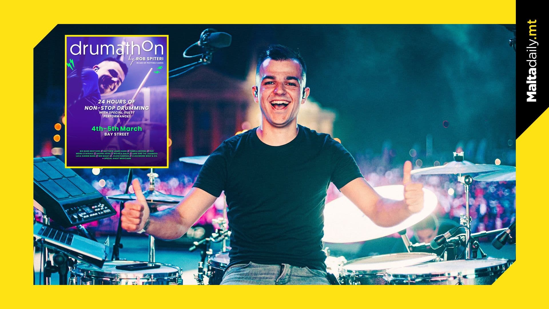 Drummer takes on 24-hour drumming marathon to raise funds for Puttinu Cares