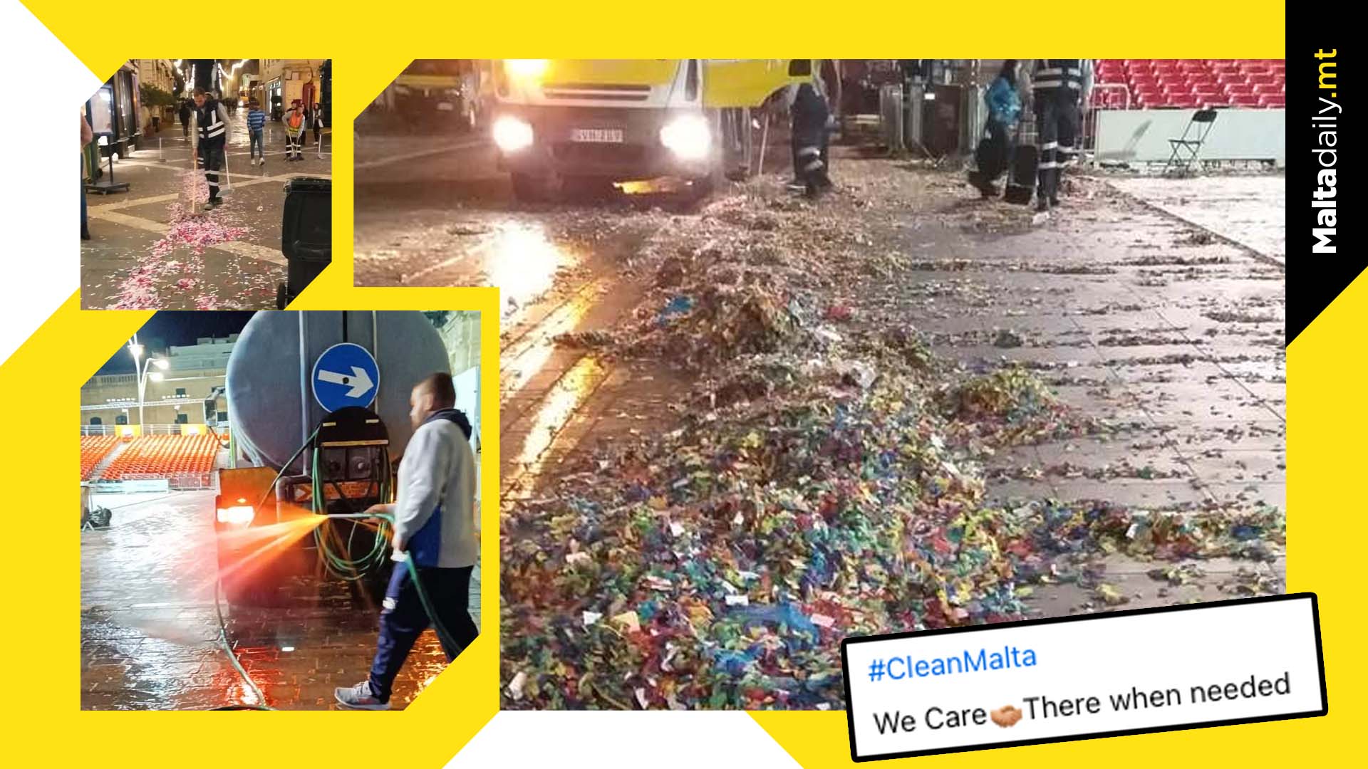 Clean Malta quickly on the job after Carnival celebrations