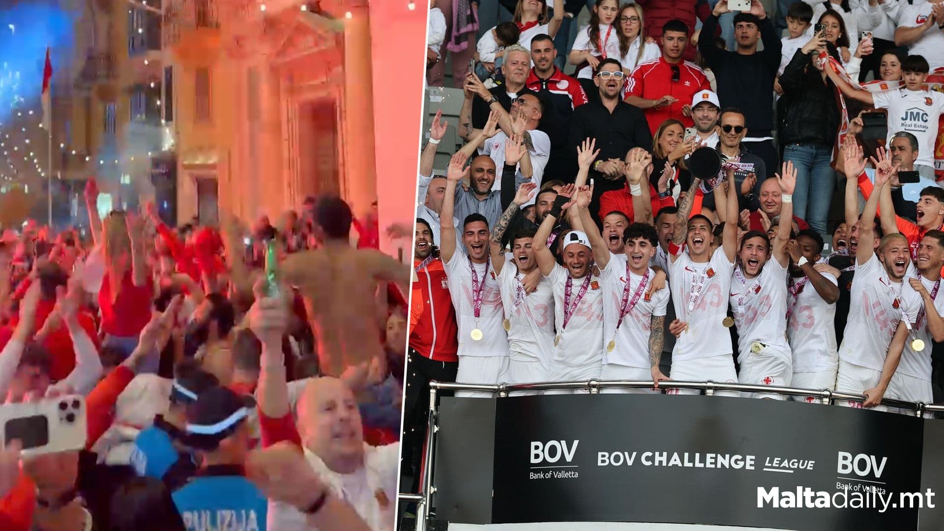 Thousands Of Valletta Supporters Fills the Capital Streets To Celebrate Return To Premier League