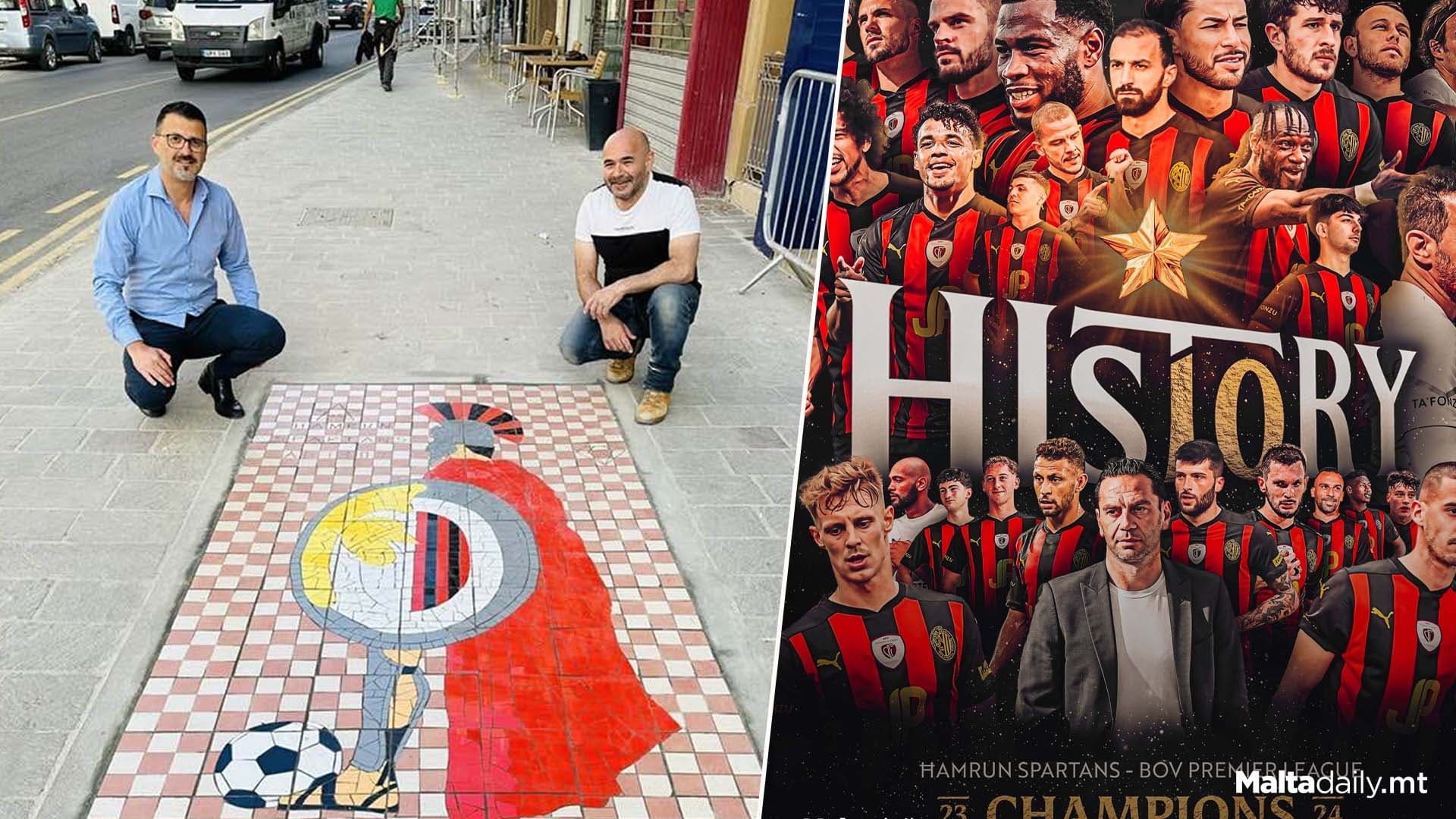 Hamrun Mayor Reveals Public Painting Dedicated To Hamrun Spartans’ 10th League