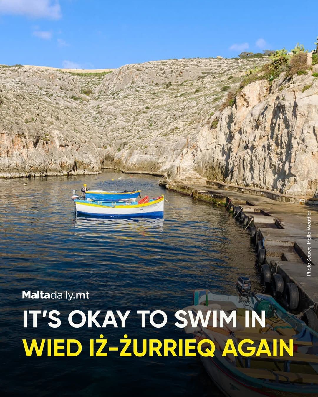 It’s OK To Swim In Wied Iż-Żurrieq Again