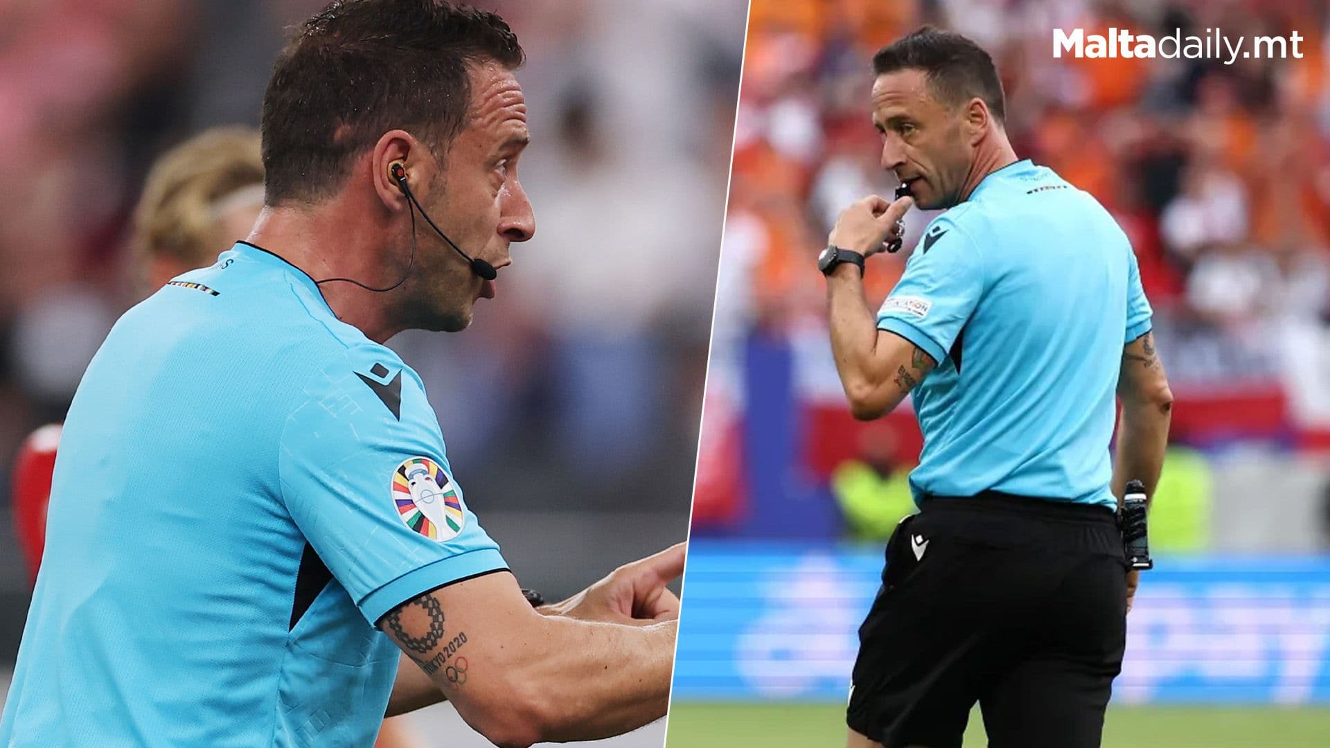 Referee Stuns Fans With Unusual Euros Tattoo