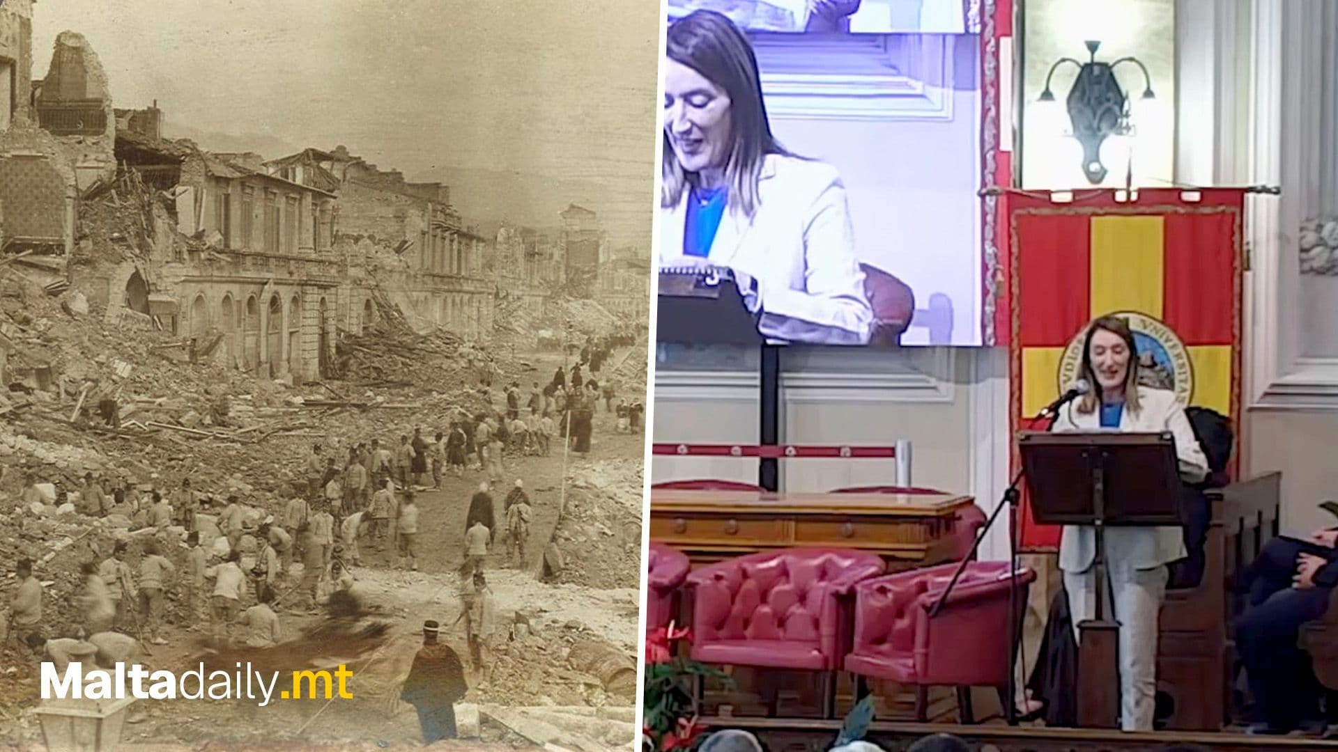 Watch: Roberta Metsola Highlights Malta’s Solidarity After 1908 Messina Earthquake