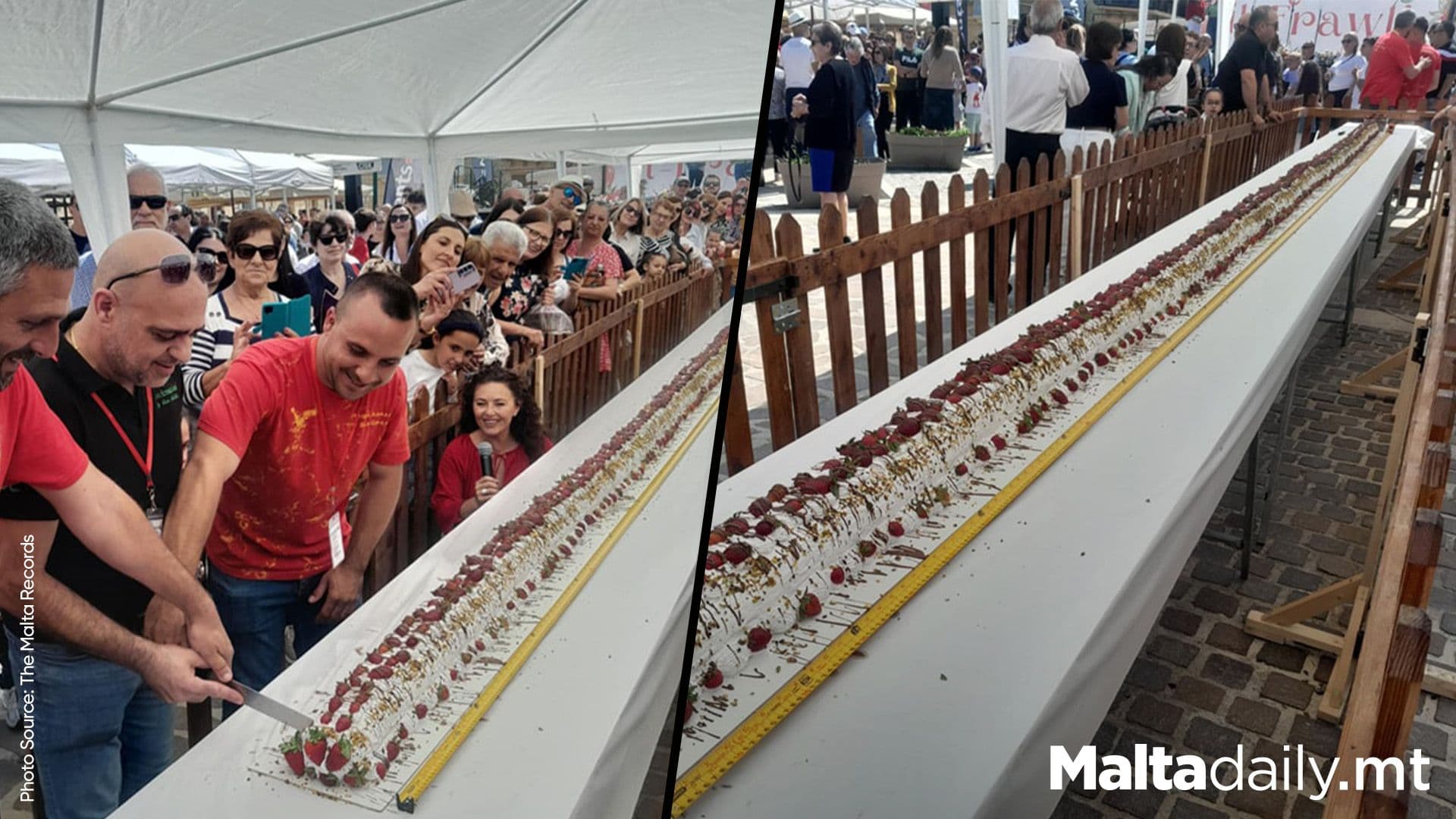 Malta Sets New National Record With Giant Strawberry Roly Poly
