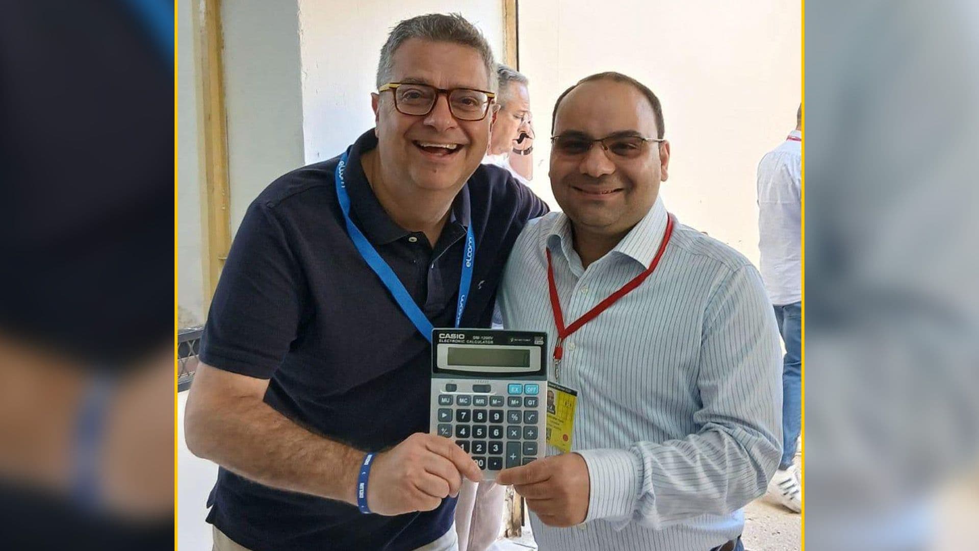 Clyde Caruana & Adrian Delia Pose With Calculator Ahead Of Vote Counts