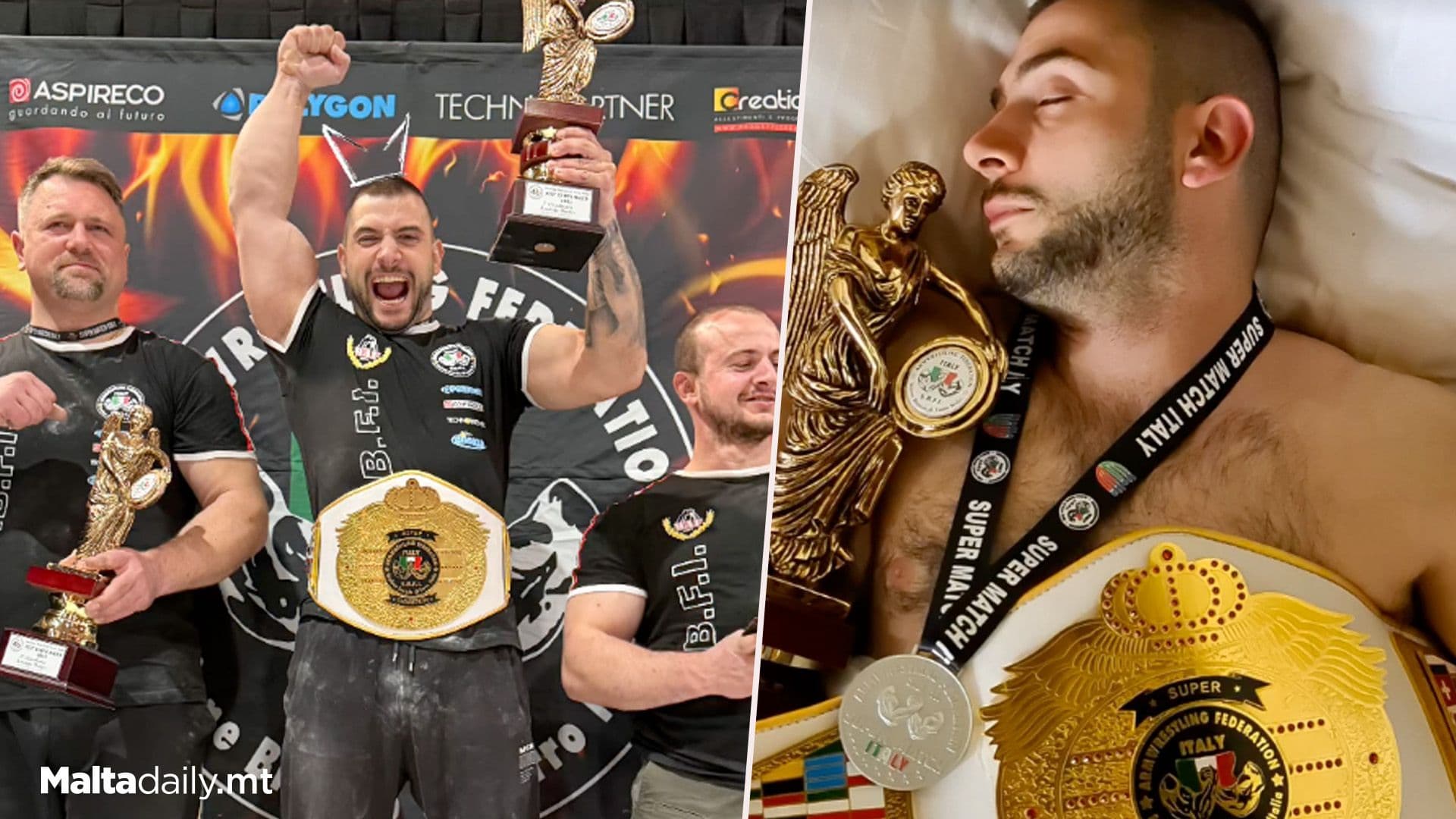Maltese Crowned Champion In Italian Arm Wrestling Competition