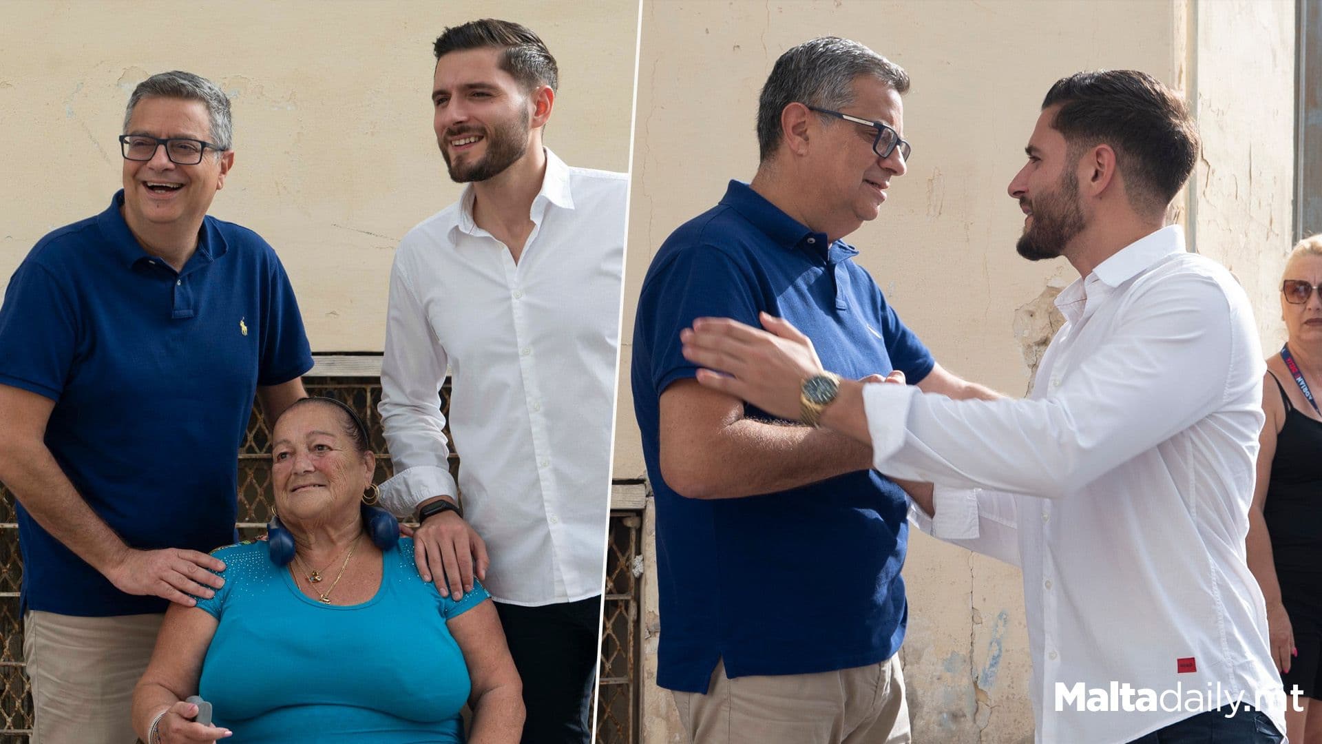 Alex Borg and Adrian Delia Embrace Each Other On The 2nd Day Of Voting