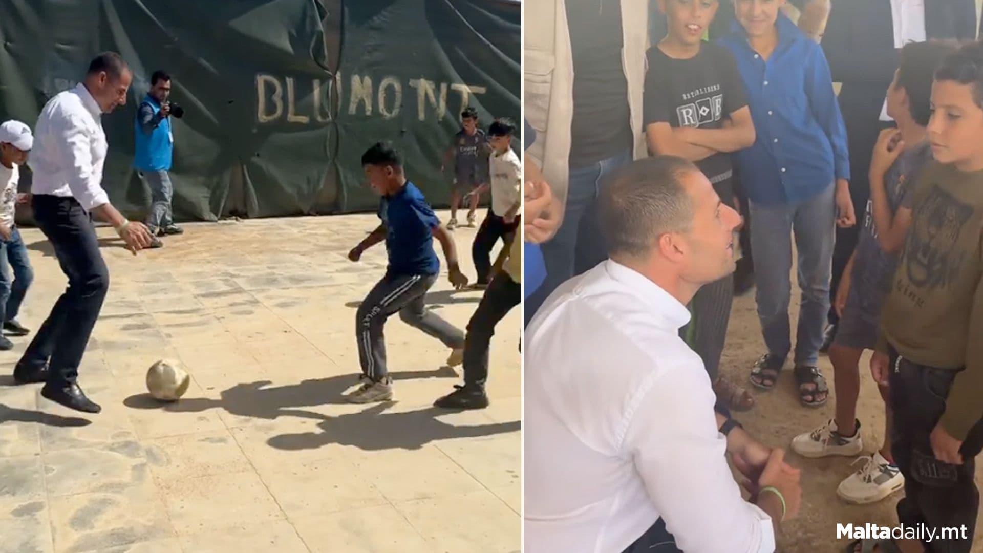 Robert Abela Plays Football With Syrian Refugees In Jordan