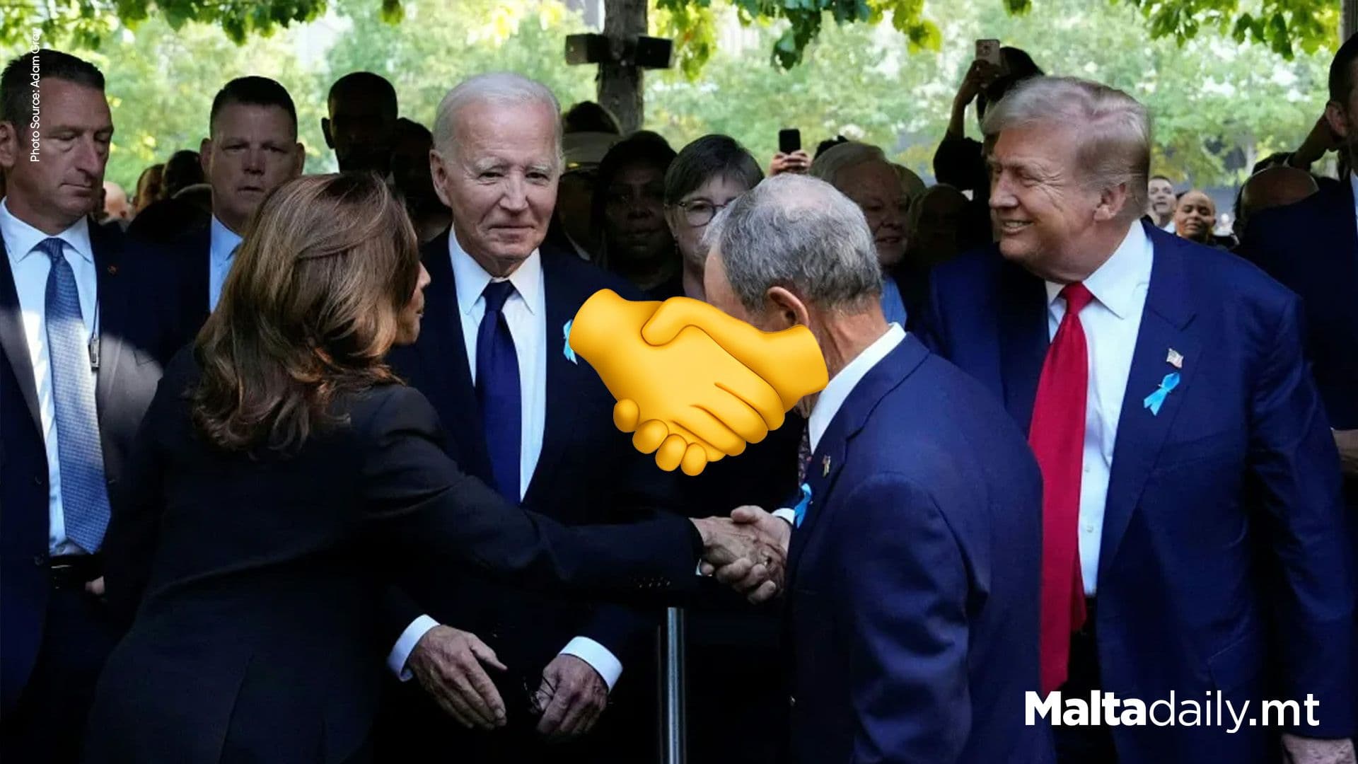 Harris and Trump Shake Hands During 23rd Anniversary of 9/11 Attacks