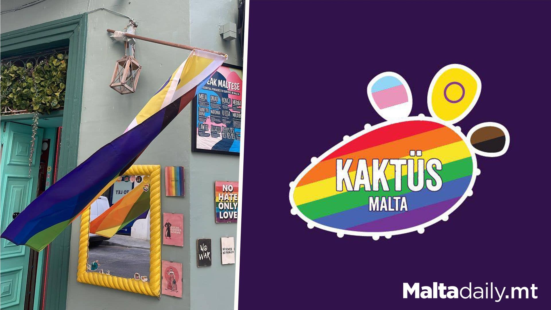 Rainbow Flag Outside Maltese Cafe Torn Down For Third Time