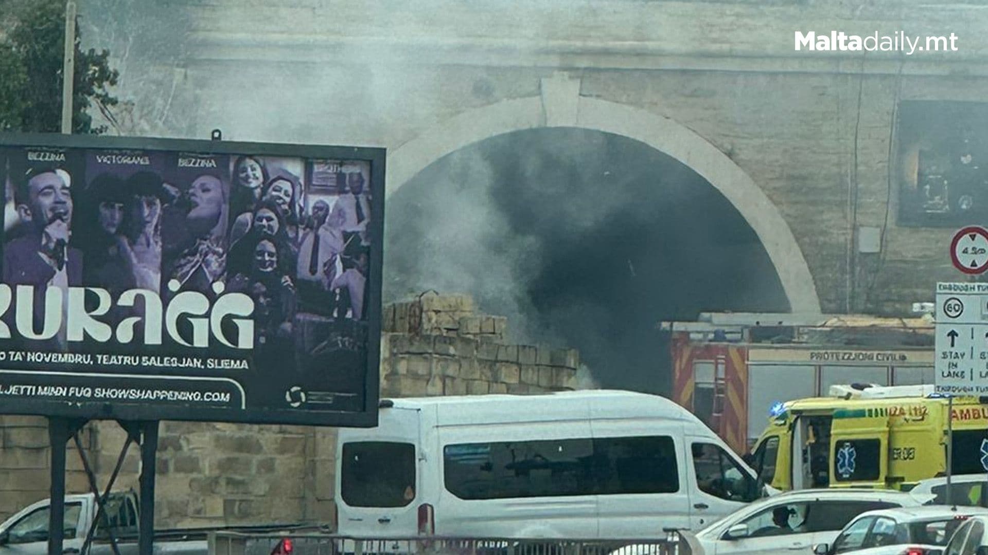 Car Reportedly On Fire Outside St Julian’s Tunnel