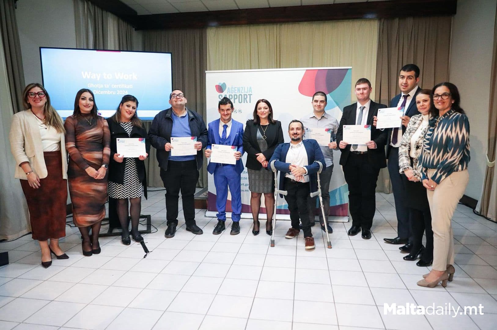 Six People With Disabilities Graduate From ‘Agenzija Sapport’ Way To Work