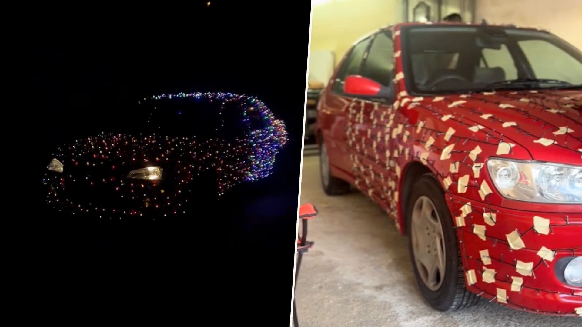 Local Barber Decorates Car With Christmas Lights