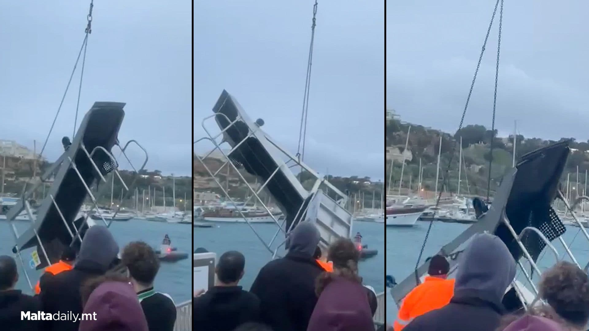 Ferry Passengers Stranded After Gangway Falls Into Sea