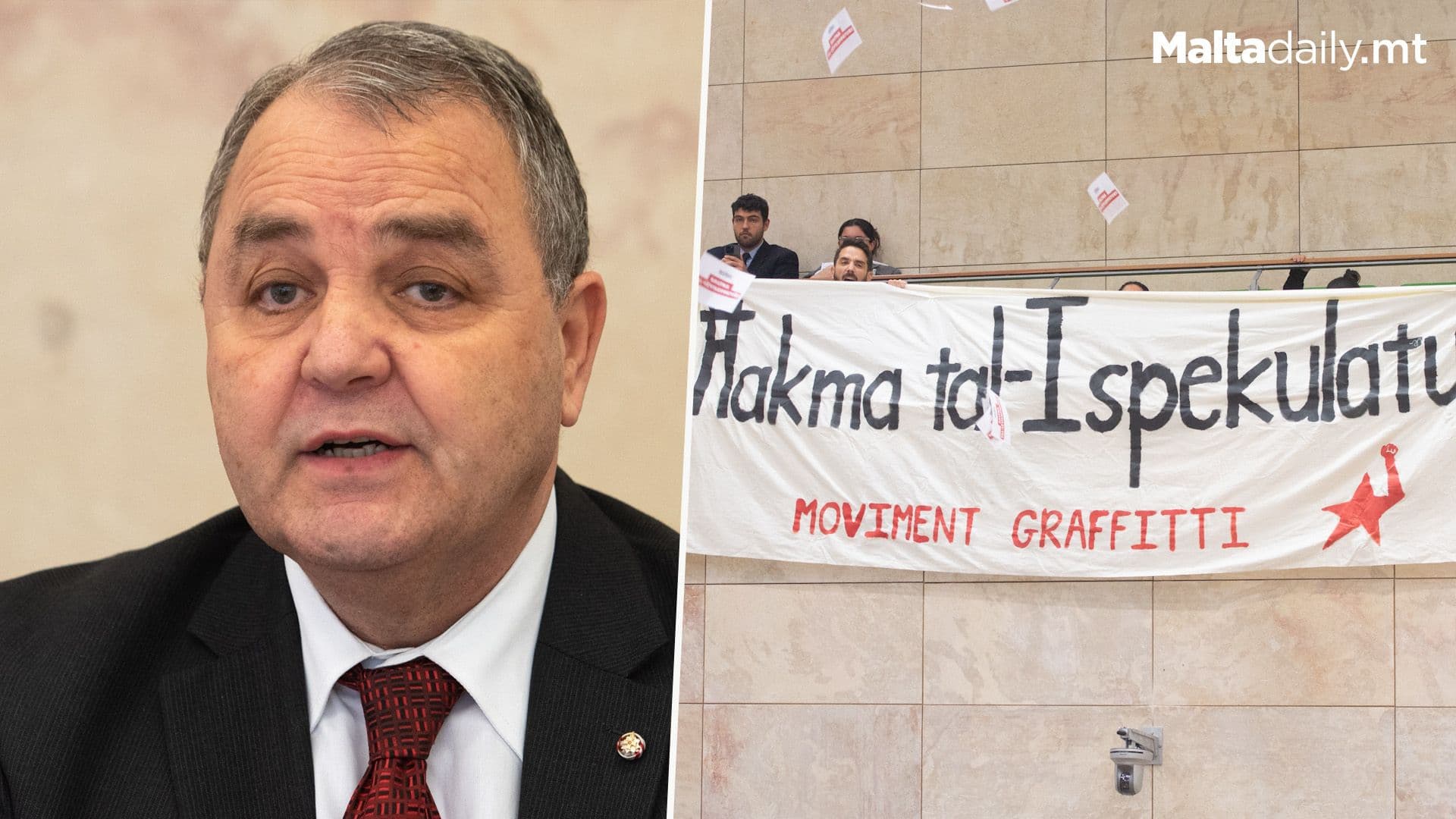 Parliament Speaker Condemns Graffitti Protest During Budget
