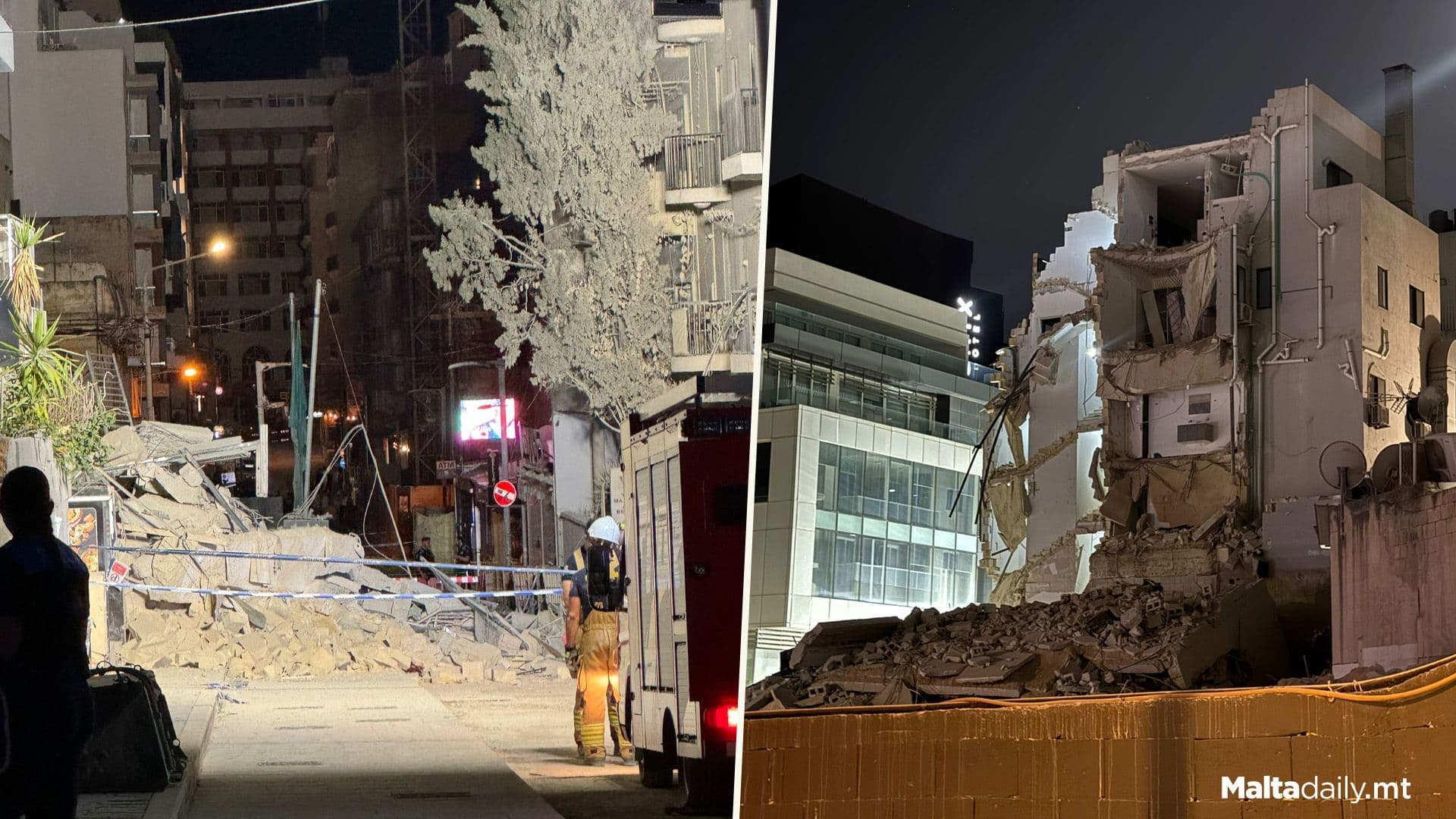 Scenes From Last Night’s Paceville Apartment Block Collapse