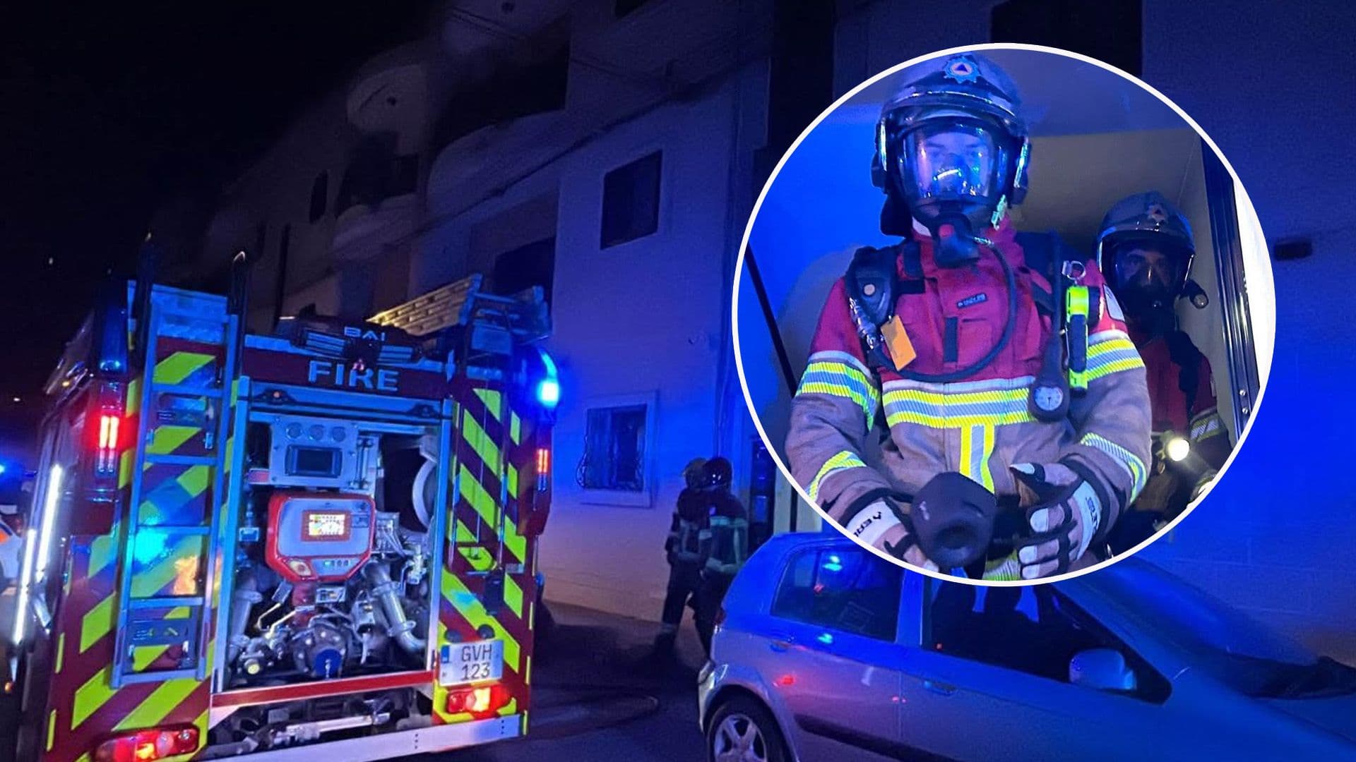 Civil Protection Combat Structure Fire In Santa Venera